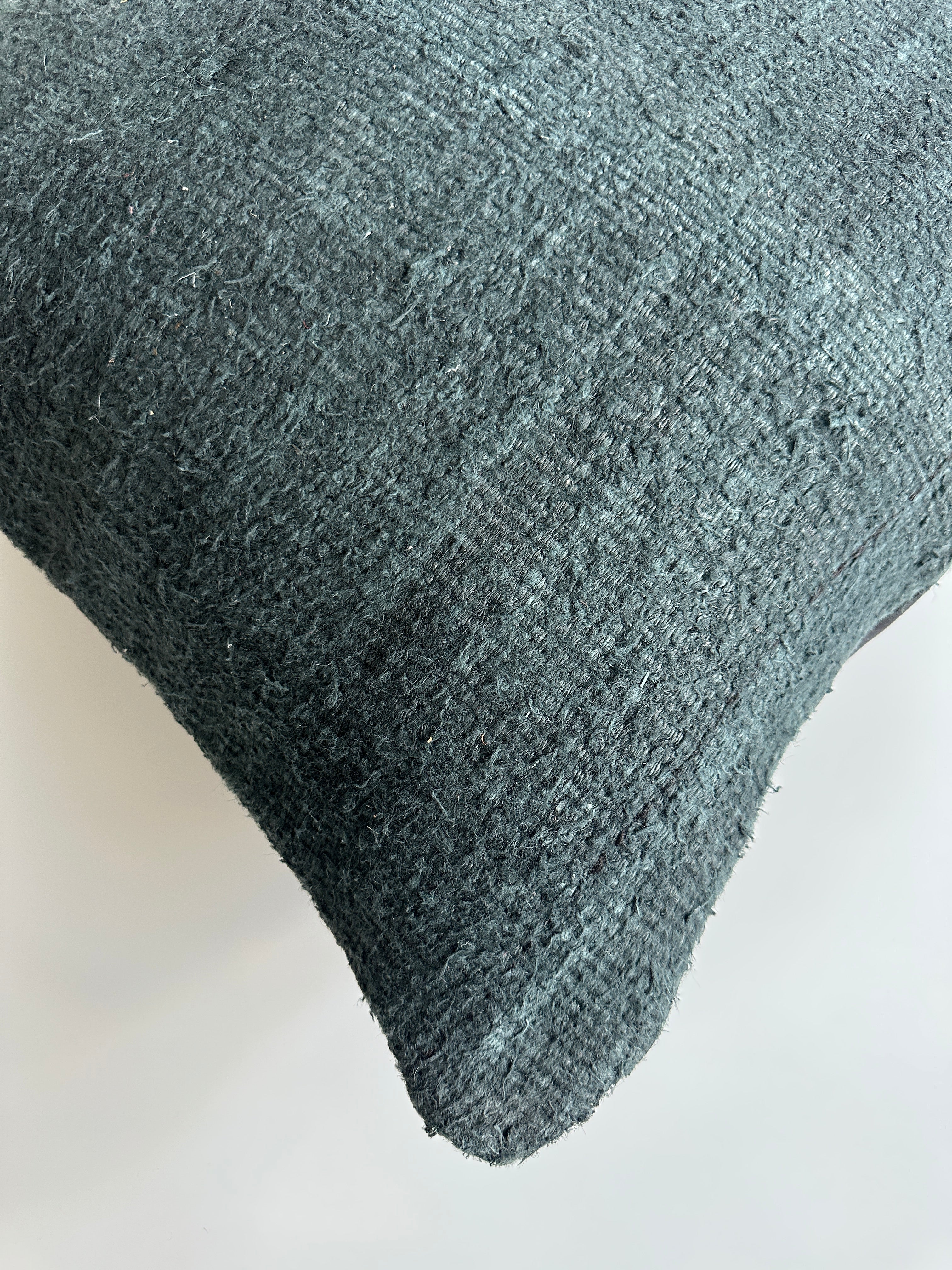 Textured Charcoal Turkish Cushion Cover 24''x24'' / 60x60 CM