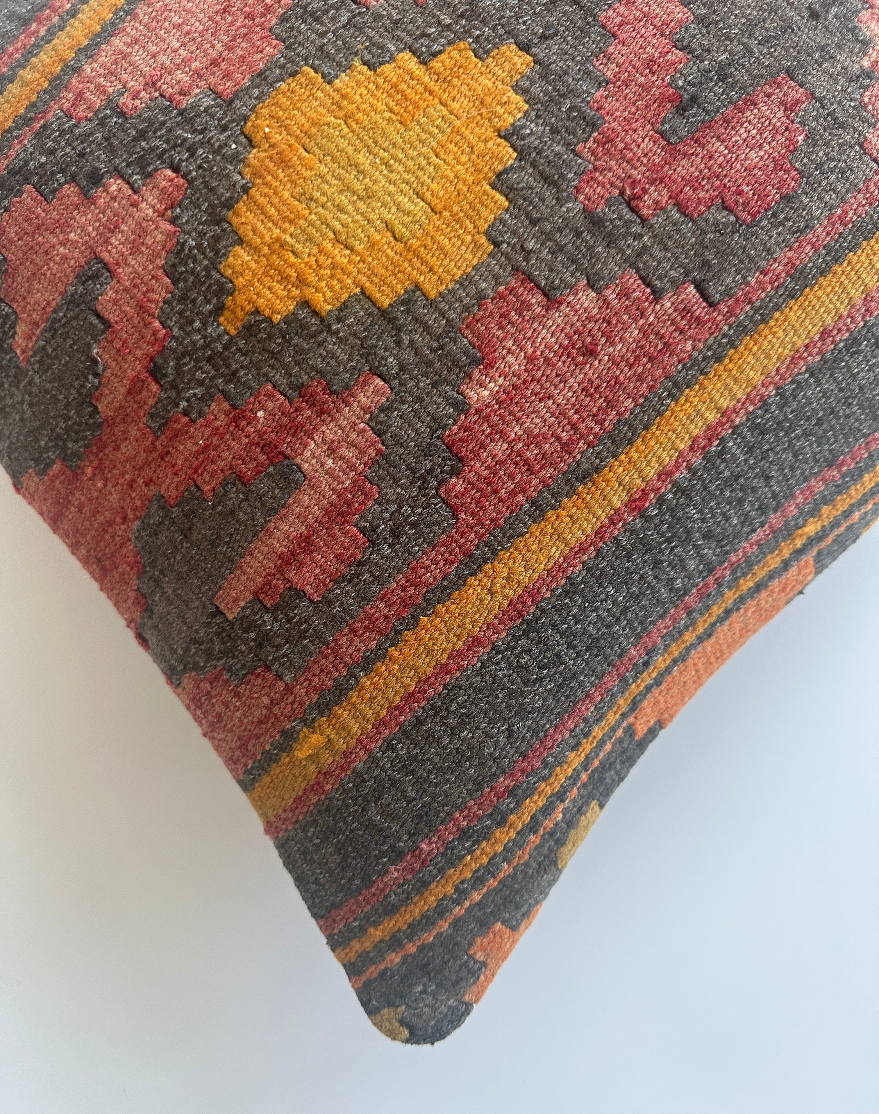 Handmade Turkish Rug Cushion Cover 16''x16'' / 41x41 CM