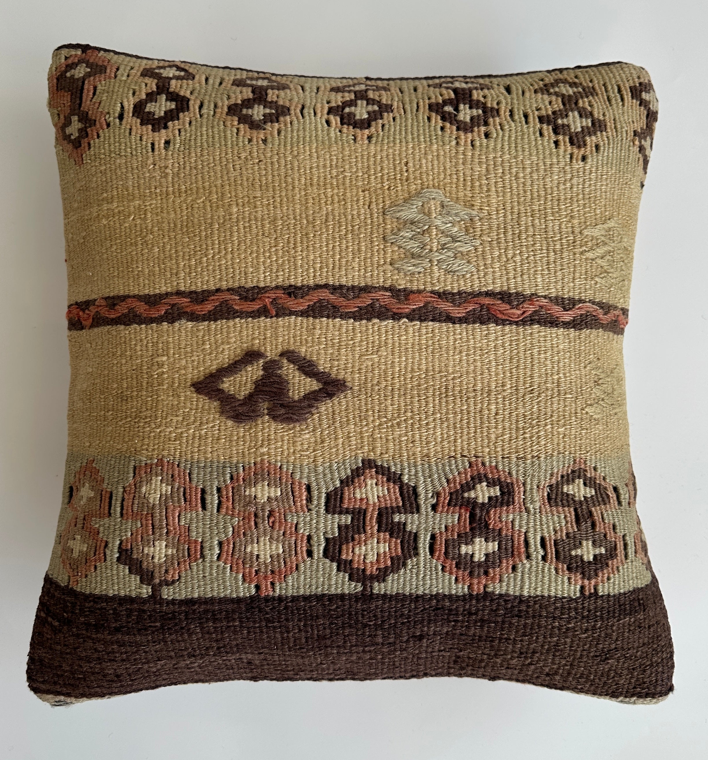 Handmade Turkish Cushion Cover 16''x16'' / 40x39 CM