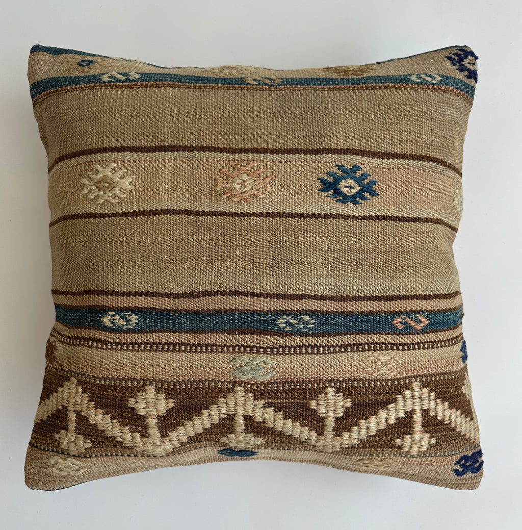 Handmade Multicolour Turkish Cushion Cover 16''x16'' / 42x41 CM