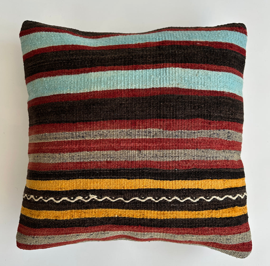 Handmade Multicolour Turkish Cushion Cover 16''x16'' / 40x40 CM