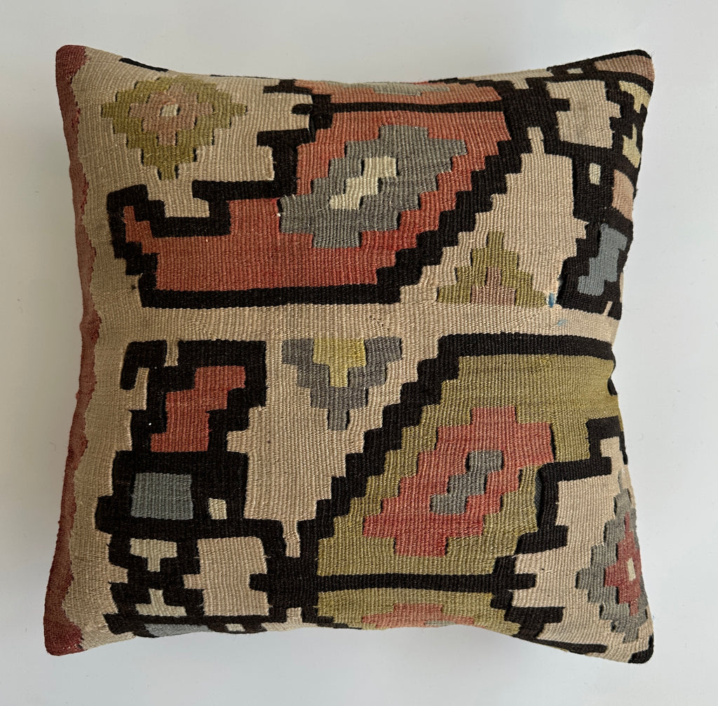 Handmade Turkish Cushion Cover 16''x16'' / 40x39 CM
