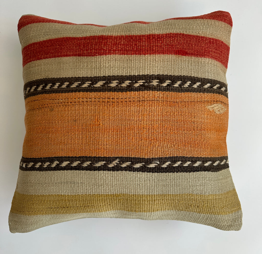 Handmade Multicolour Turkish Cushion Cover 16''x16'' / 39x39 CM