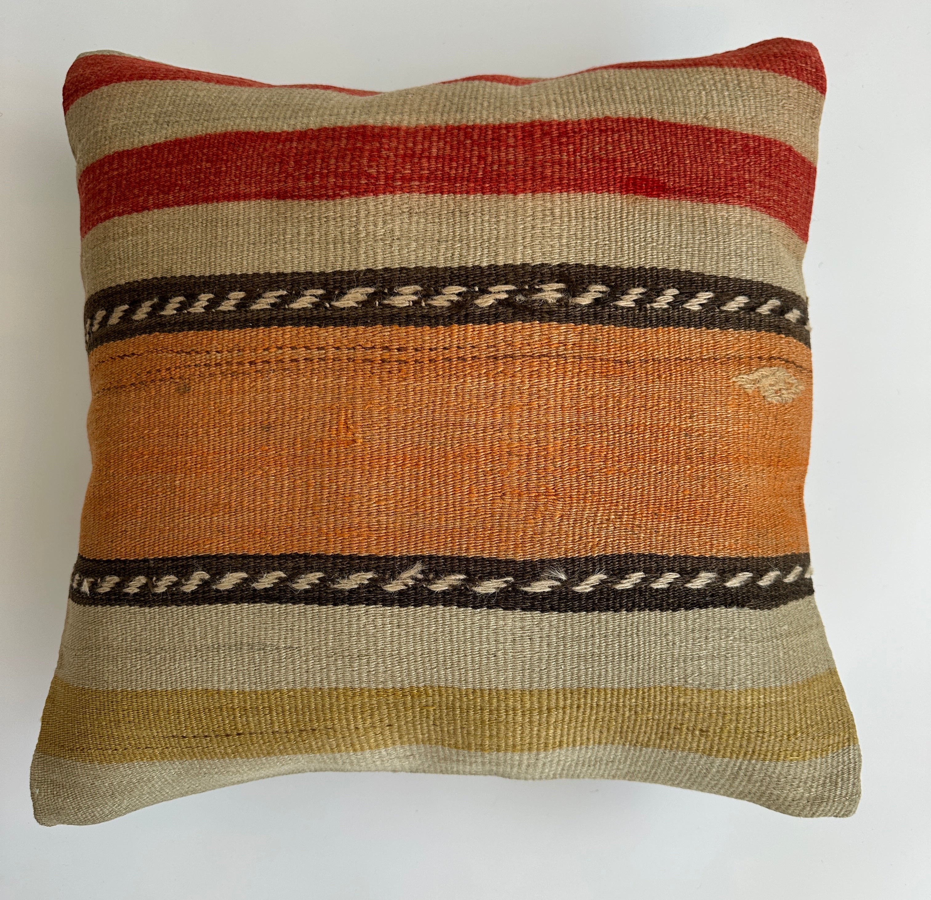 Handmade Multicolour Turkish Cushion Cover 16''x16'' / 39x39 CM