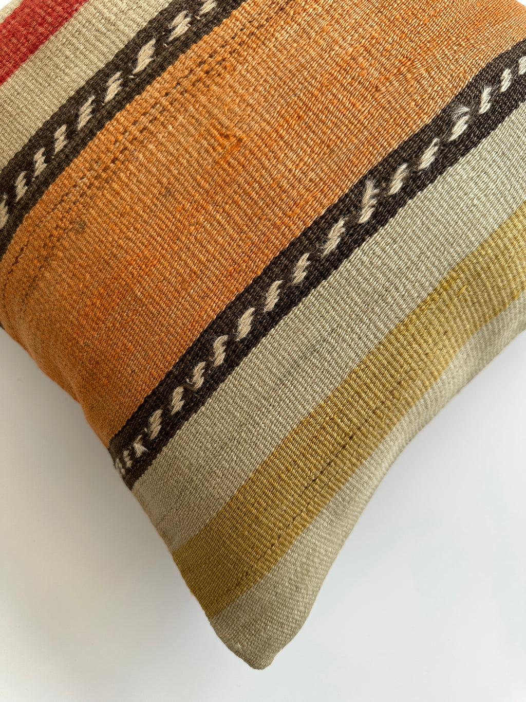 Handmade Multicolour Turkish Cushion Cover 16''x16'' / 39x39 CM