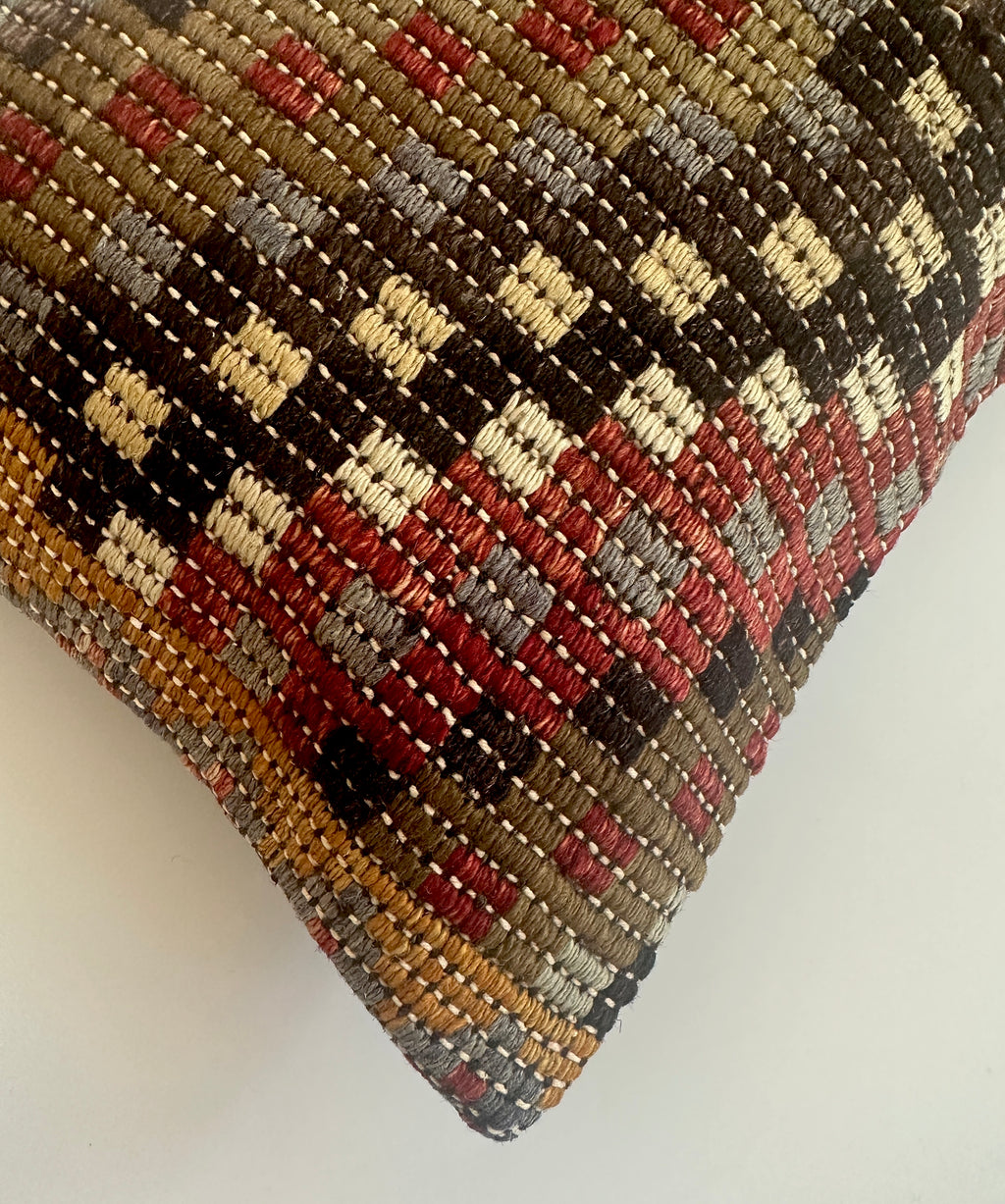 Multicolour Turkish Rug Cushion Cover 24''x16'' / 60x40 CM