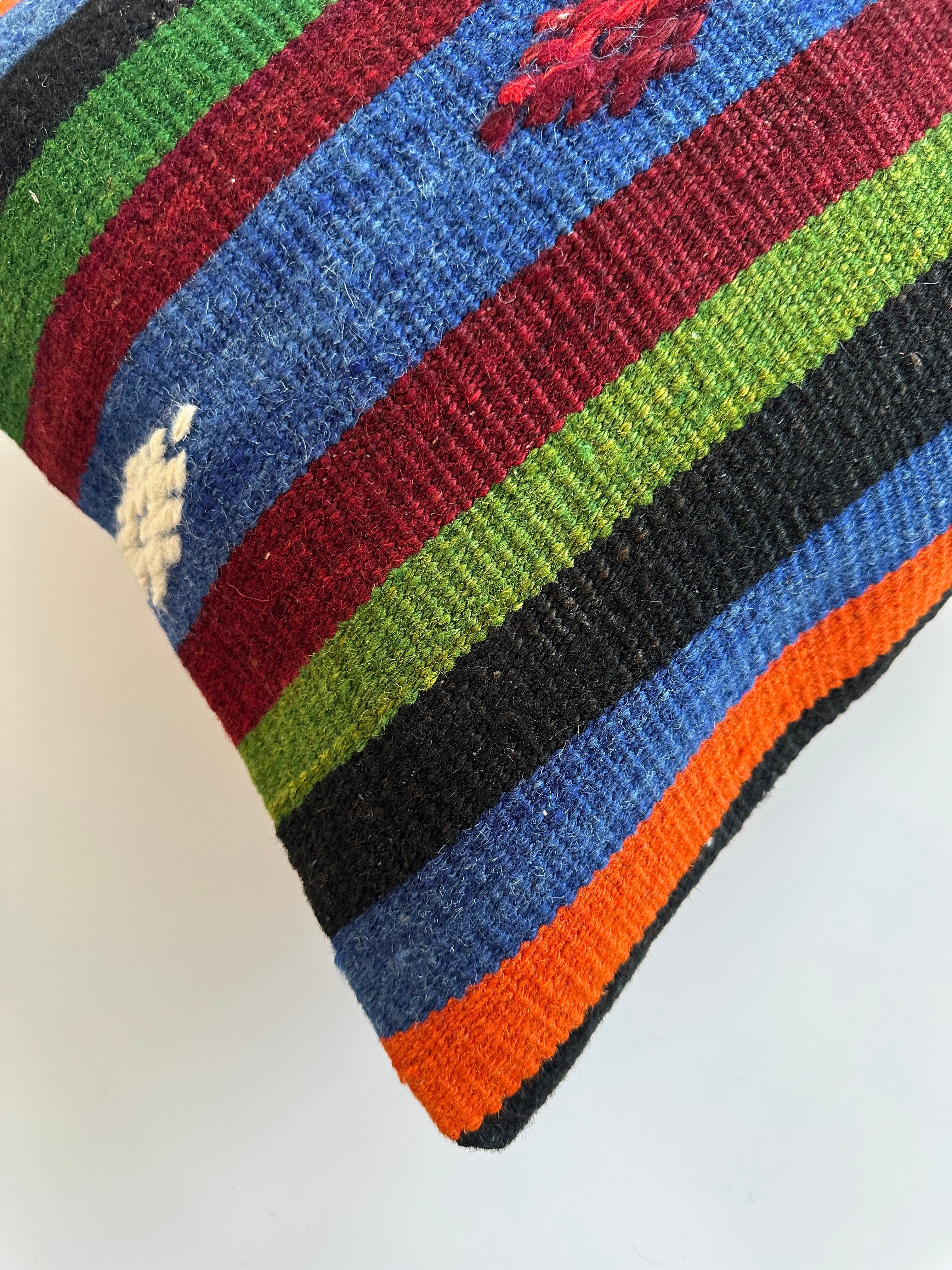 Multicolour Turkish Rug Cushion Cover 24''x16'' / 60x40 CM