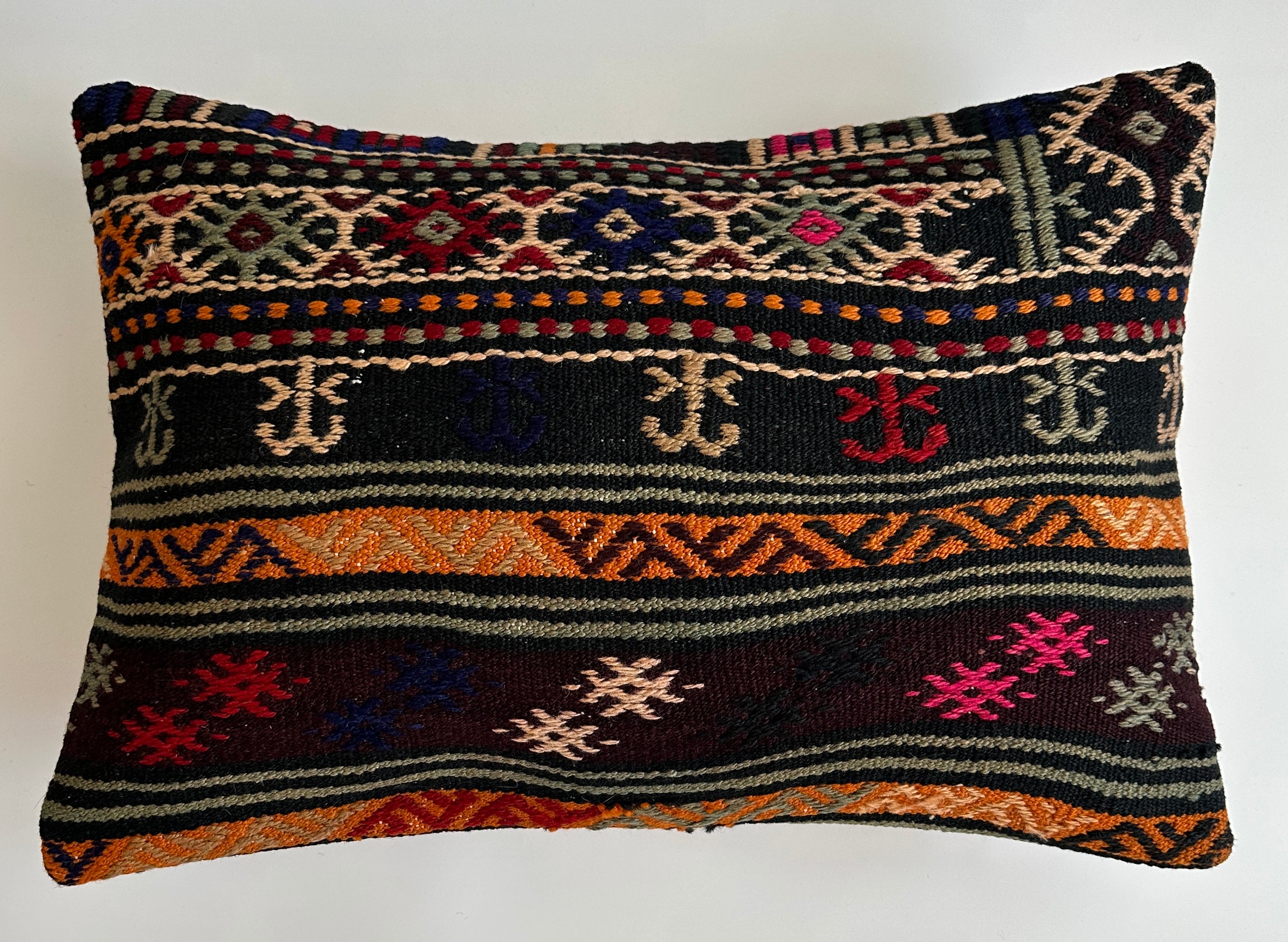 Multicolour Turkish Rug Cushion Cover 24''x16'' / 60x40 CM