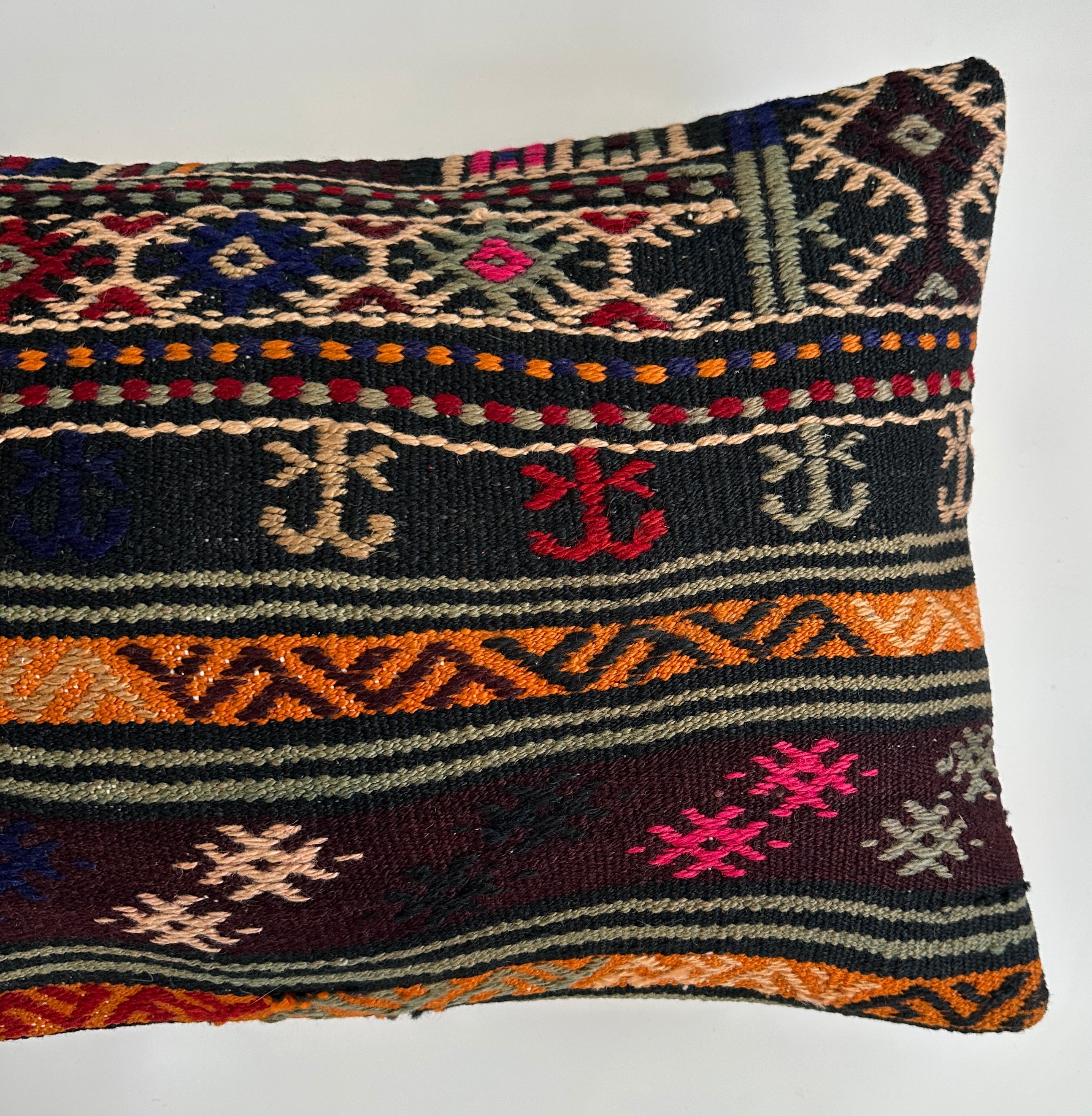 Multicolour Turkish Rug Cushion Cover 24''x16'' / 60x40 CM