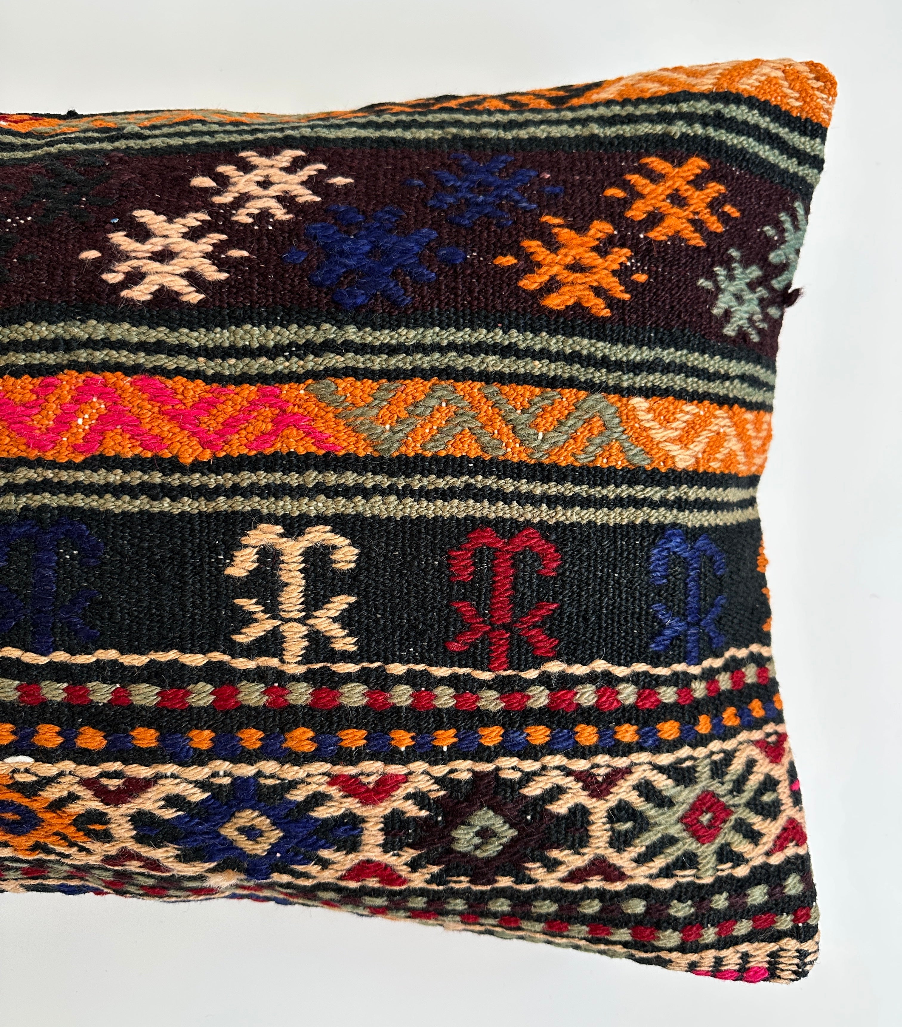 Multicolour Turkish Rug Cushion Cover 24''x16'' / 60x40 CM
