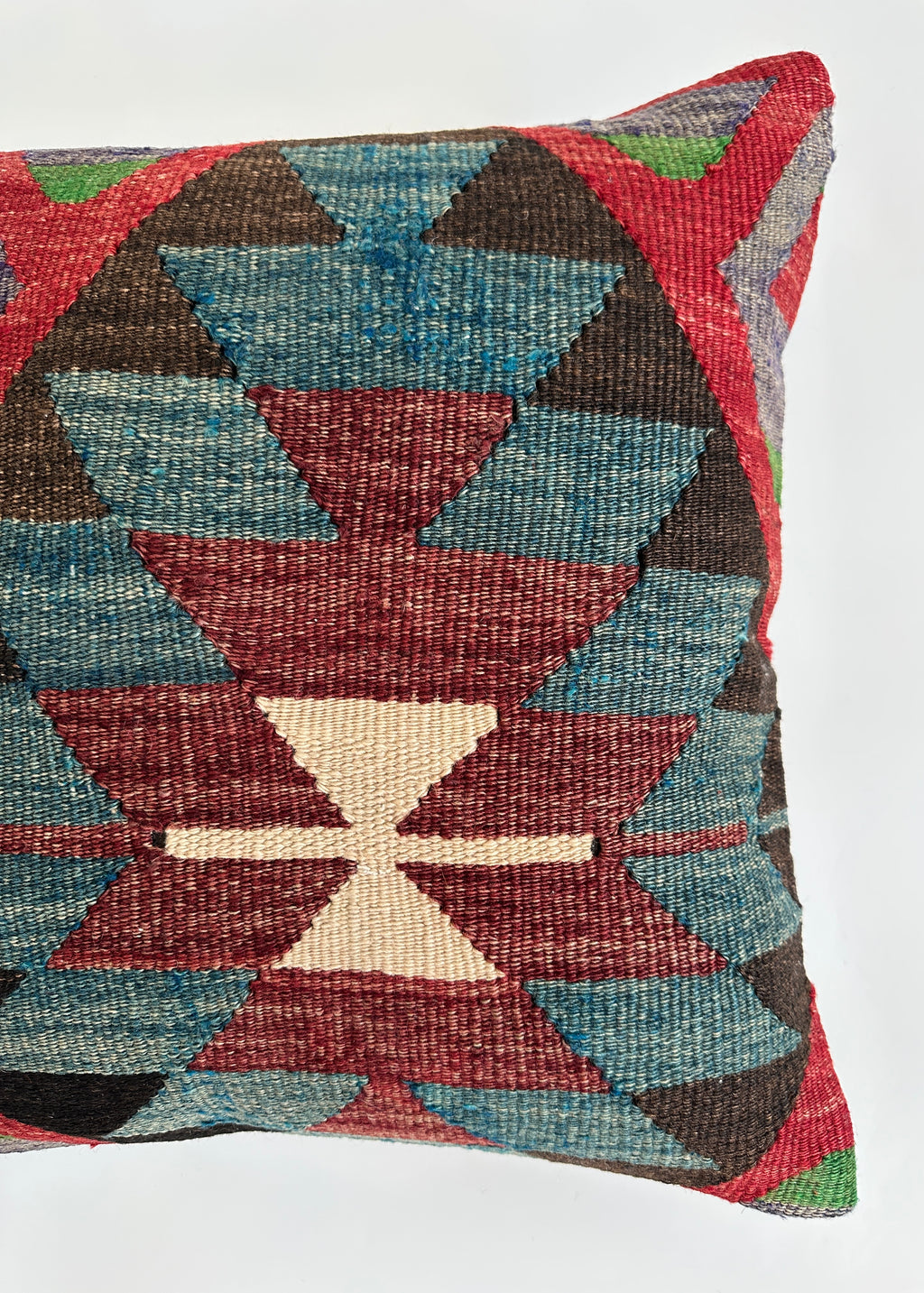 Handmade Multicolour Turkish Rug Cushion Cover 18''x18'' / 44x44 CM
