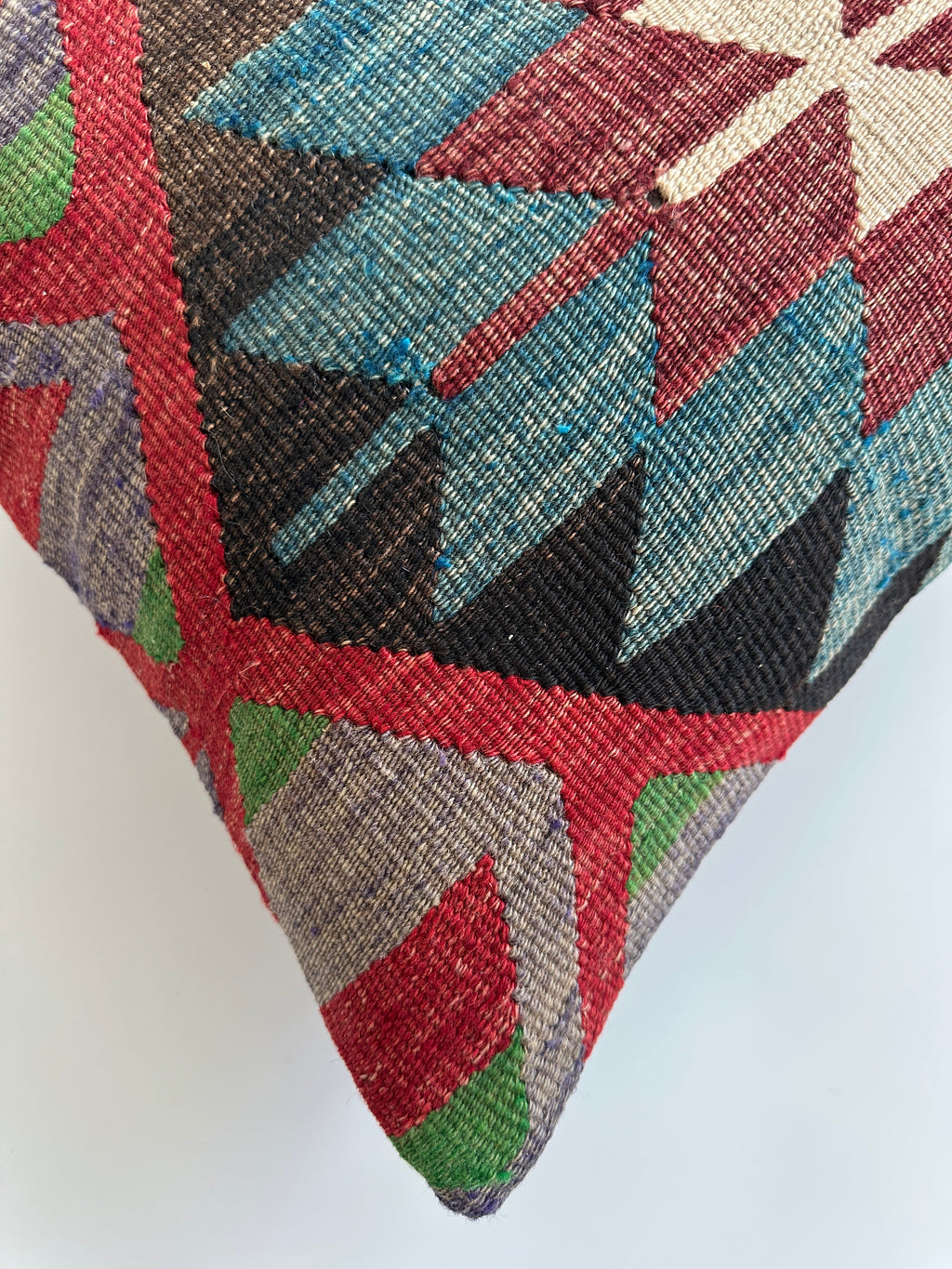 Handmade Multicolour Turkish Rug Cushion Cover 18''x18'' / 44x44 CM