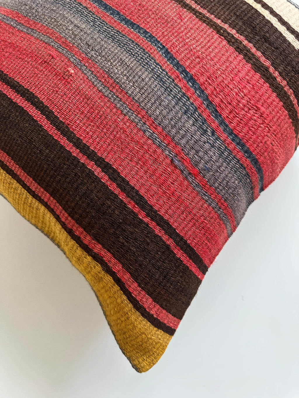 Handmade Multicolour Turkish Rug Cushion Cover 18''x18'' / 45x45 CM