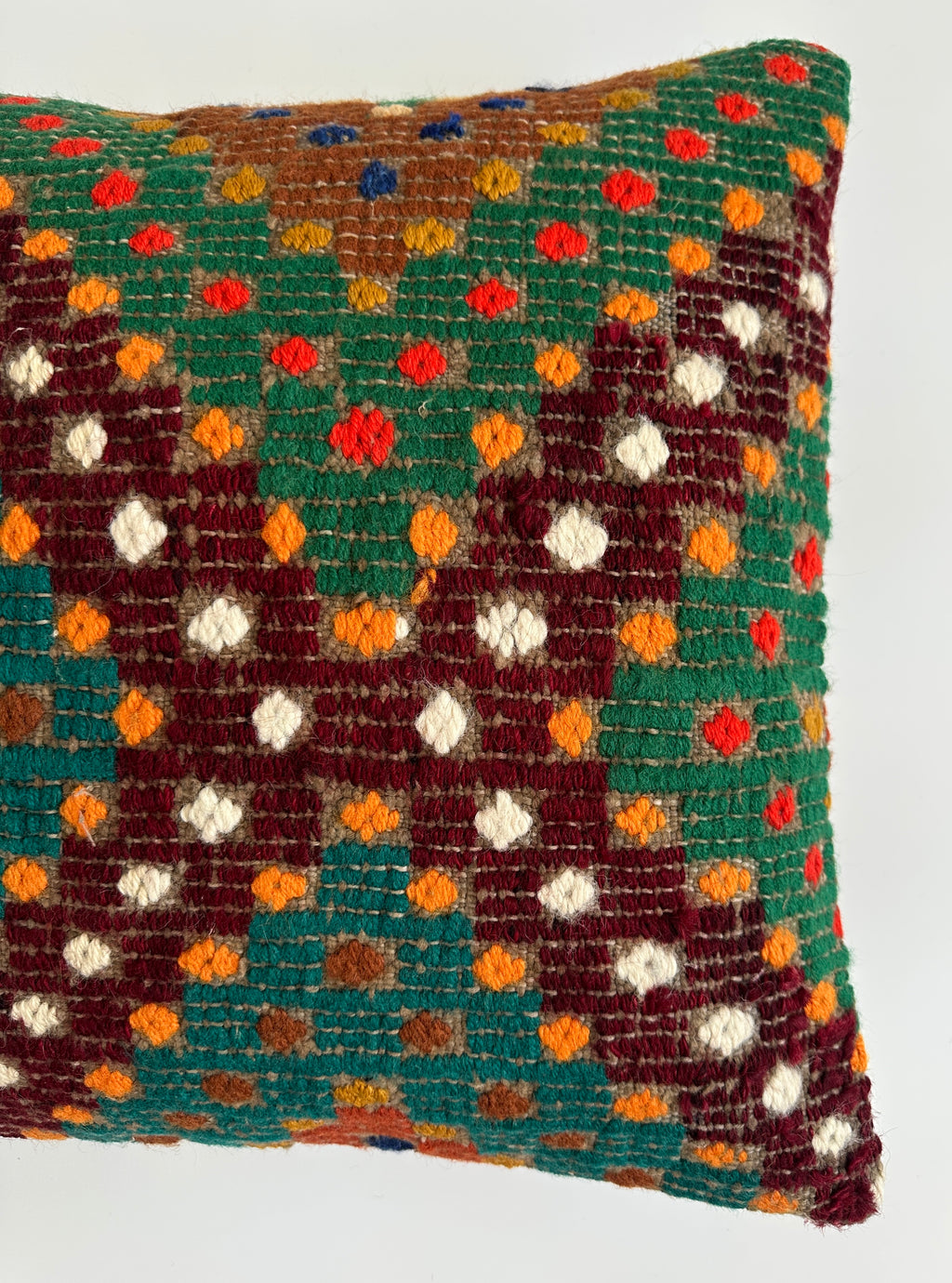 Handmade Multicolour Turkish Rug Cushion Cover 18''x18'' / 45x44 CM