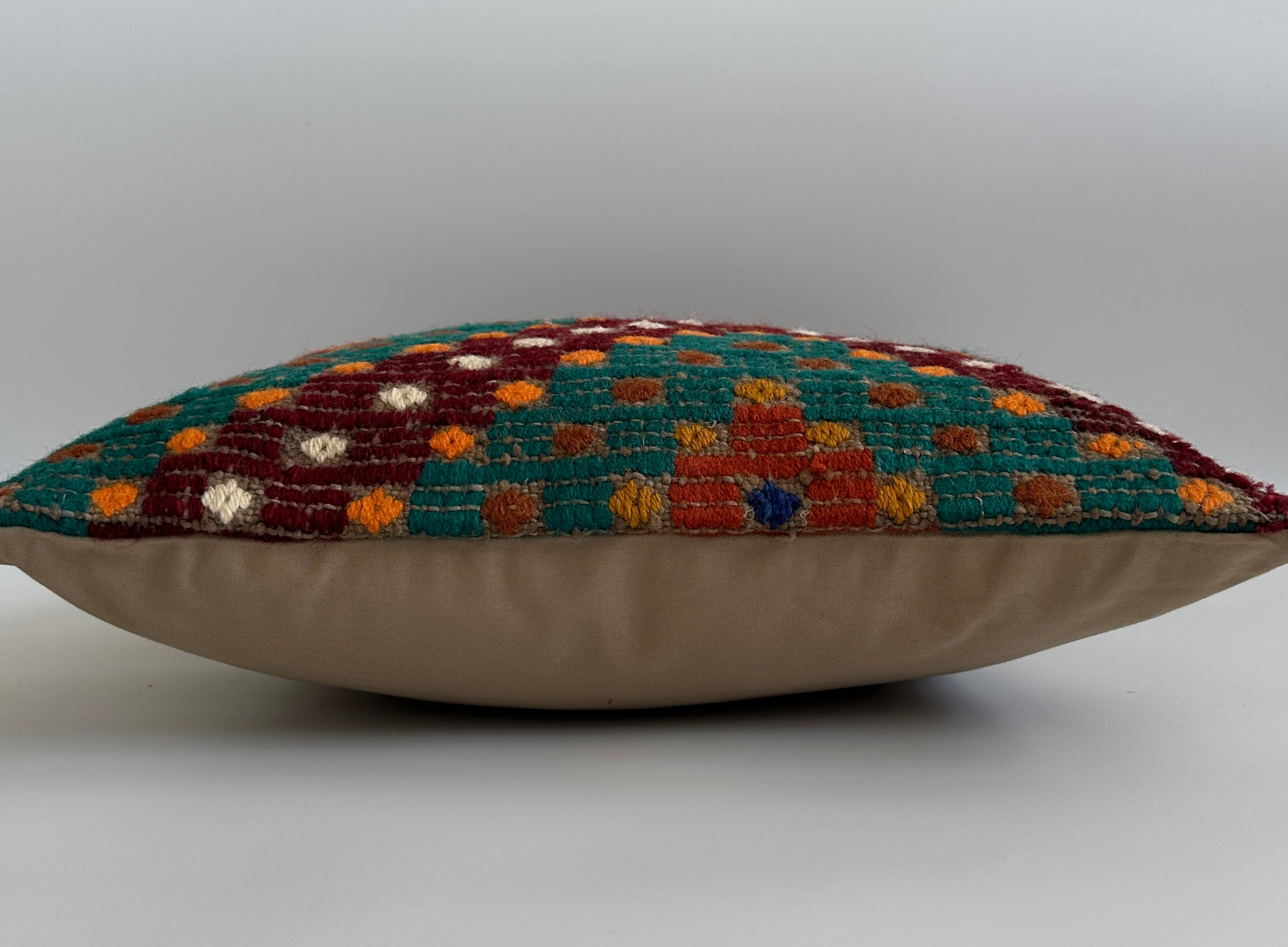Handmade Multicolour Turkish Rug Cushion Cover 18''x18'' / 45x44 CM