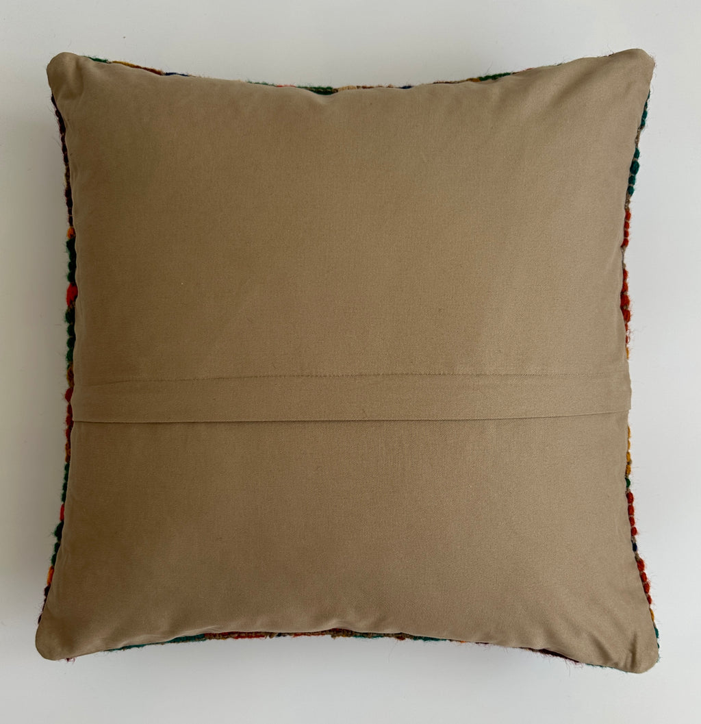 Handmade Multicolour Turkish Rug Cushion Cover 18''x18'' / 45x44 CM