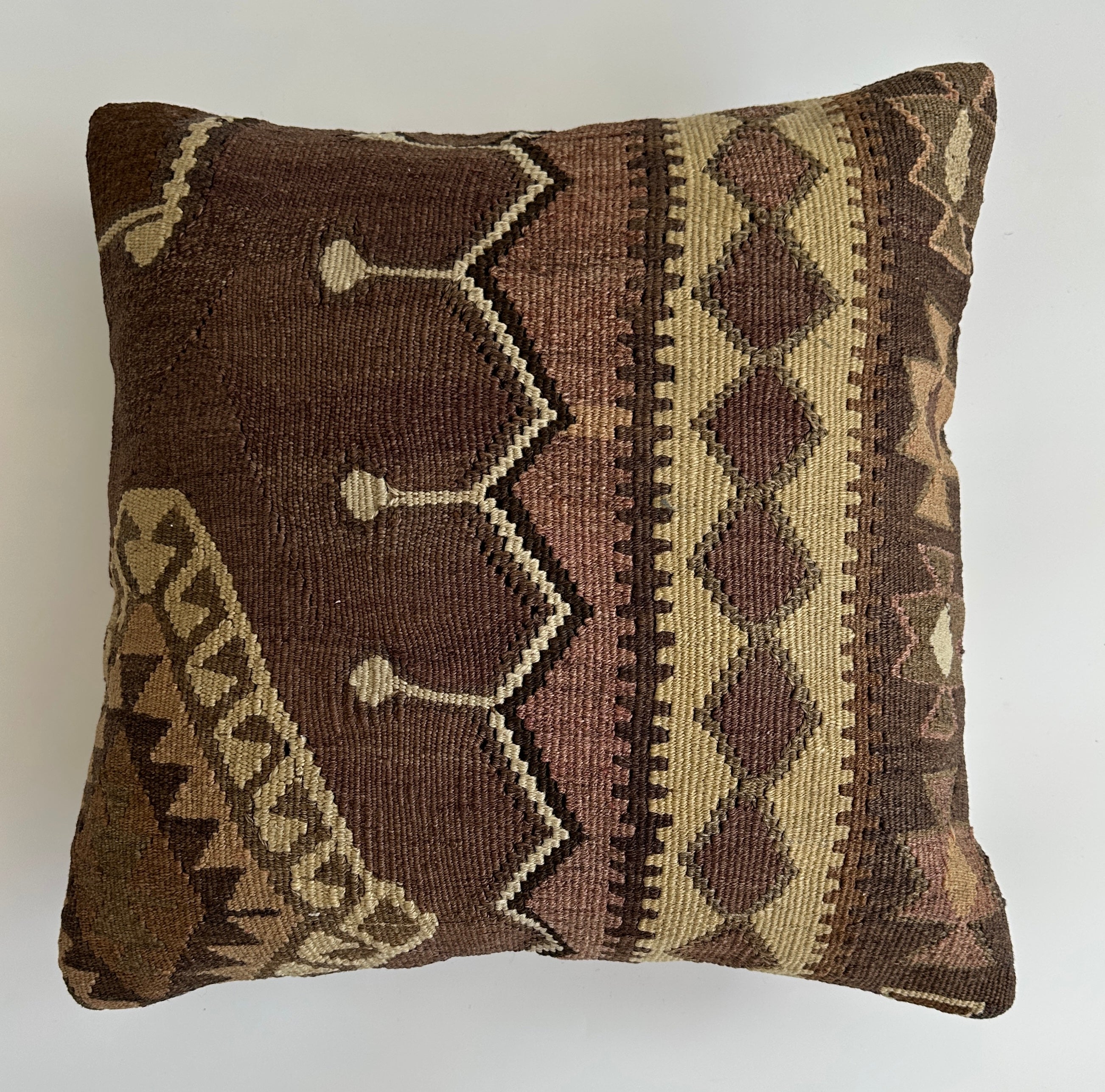 Handmade Multicolour Turkish Rug Cushion Cover 18''x18'' / 46x45 CM