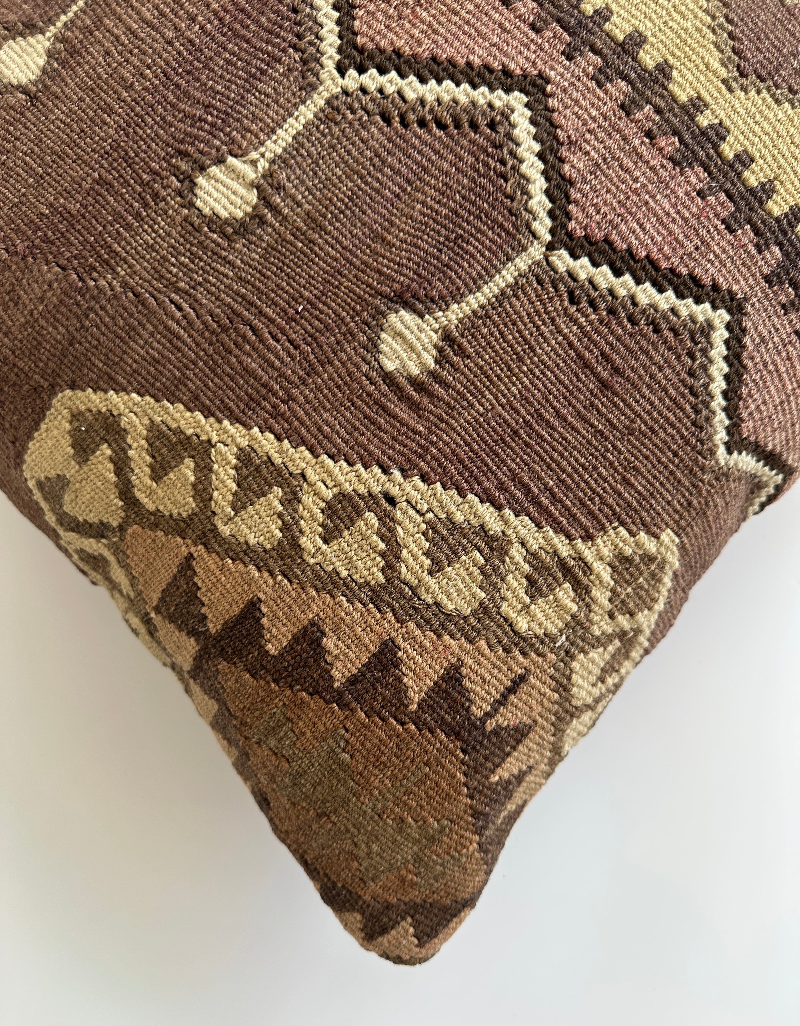 Handmade Multicolour Turkish Rug Cushion Cover 18''x18'' / 46x45 CM