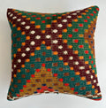 Handmade Multicolour Turkish Rug Cushion Cover 18''x18'' / 45x44 CM