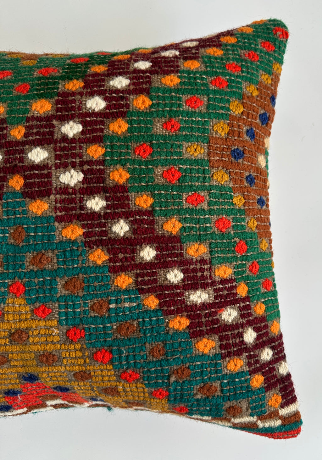 Handmade Multicolour Turkish Rug Cushion Cover 18''x18'' / 45x44 CM