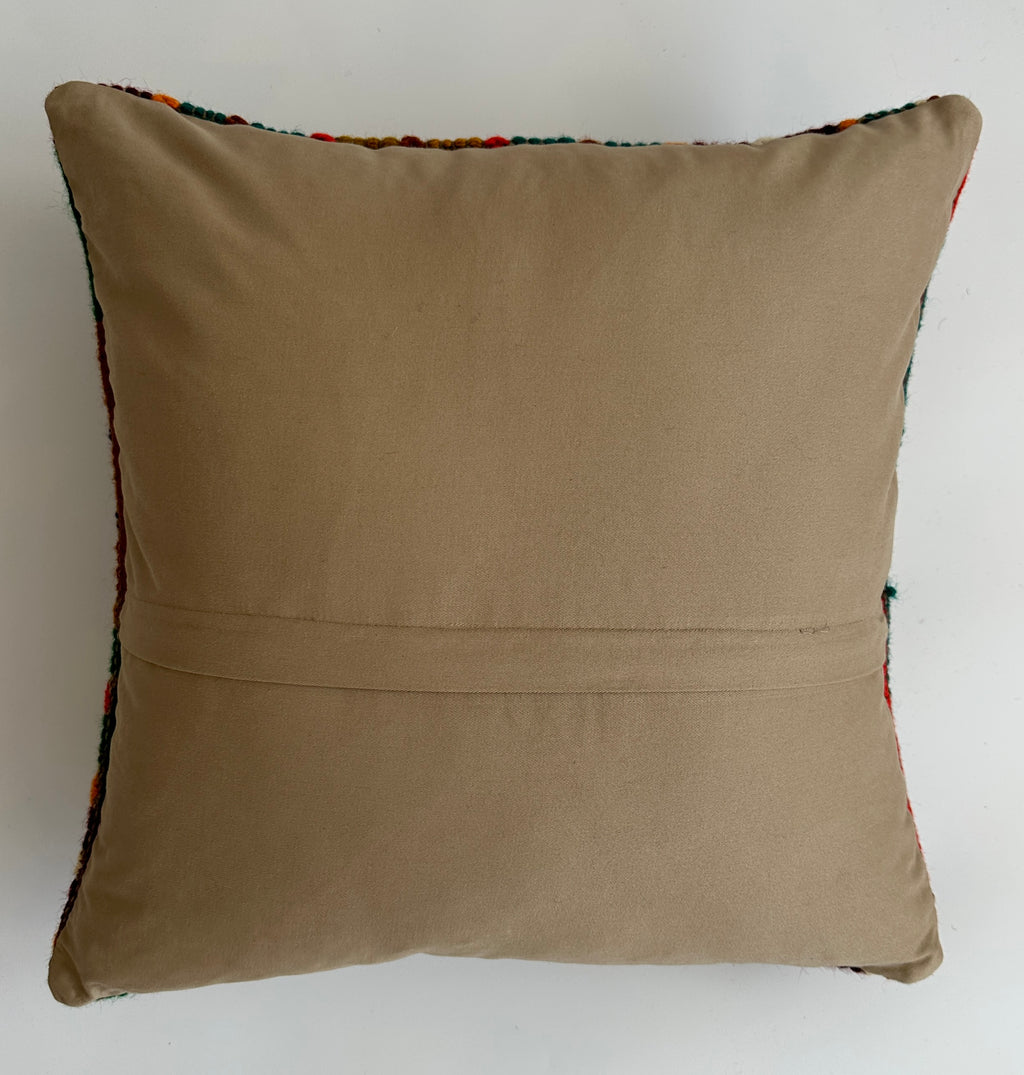 Handmade Multicolour Turkish Rug Cushion Cover 18''x18'' / 45x44 CM