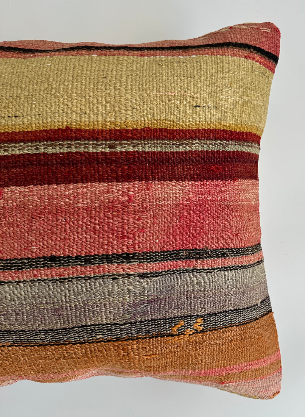 Handmade Multicolour Striped Turkish Rug Cushion Cover 18''x18'' / 45x45 CM