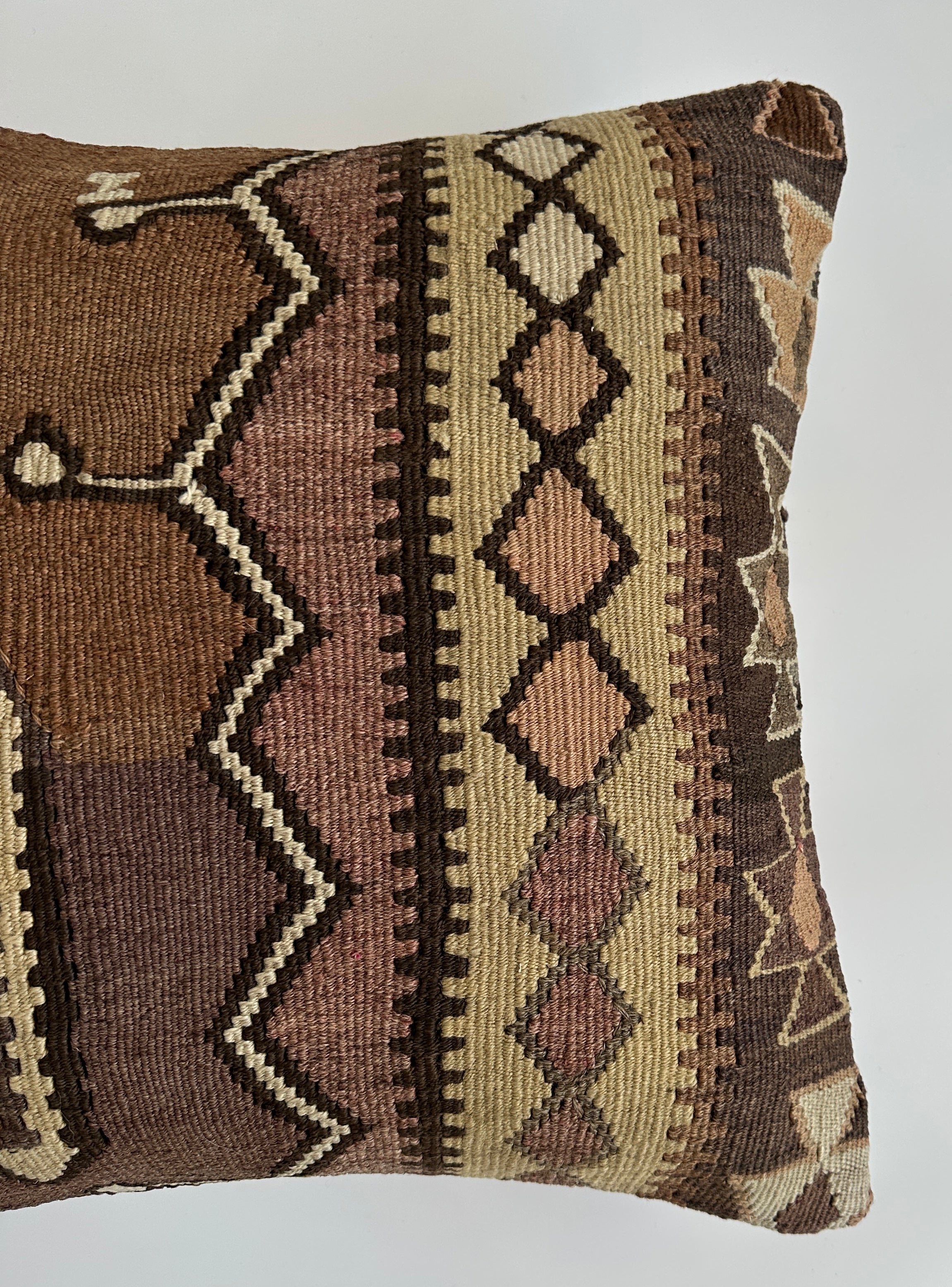 Handmade Multicolour Turkish Rug Cushion Cover 18''x18'' / 46x45 CM