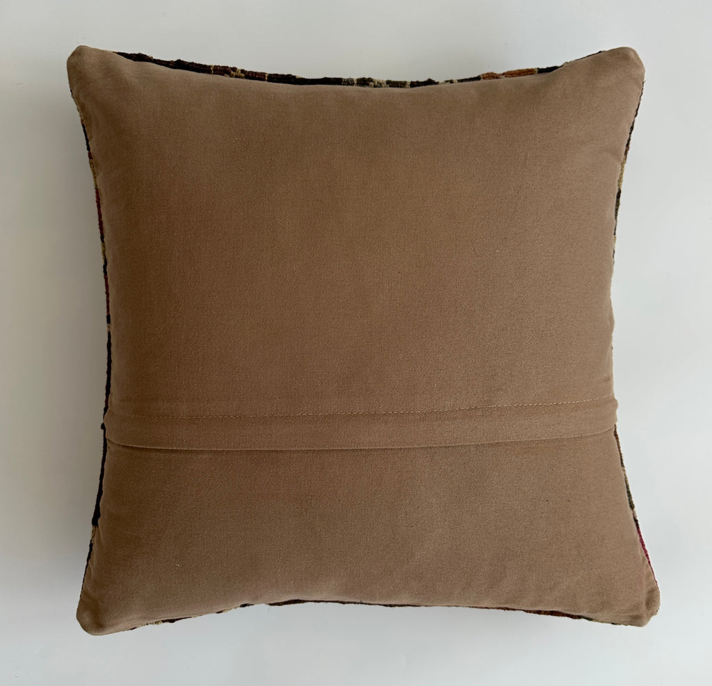 Handmade Multicolour Turkish Rug Cushion Cover 18''x18'' / 46x45 CM