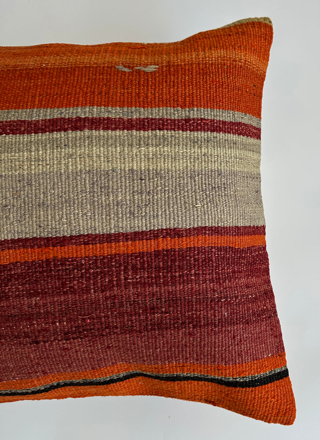 Handmade Multicolour Striped Turkish Rug Cushion Cover 18''x18'' / 46x46 CM