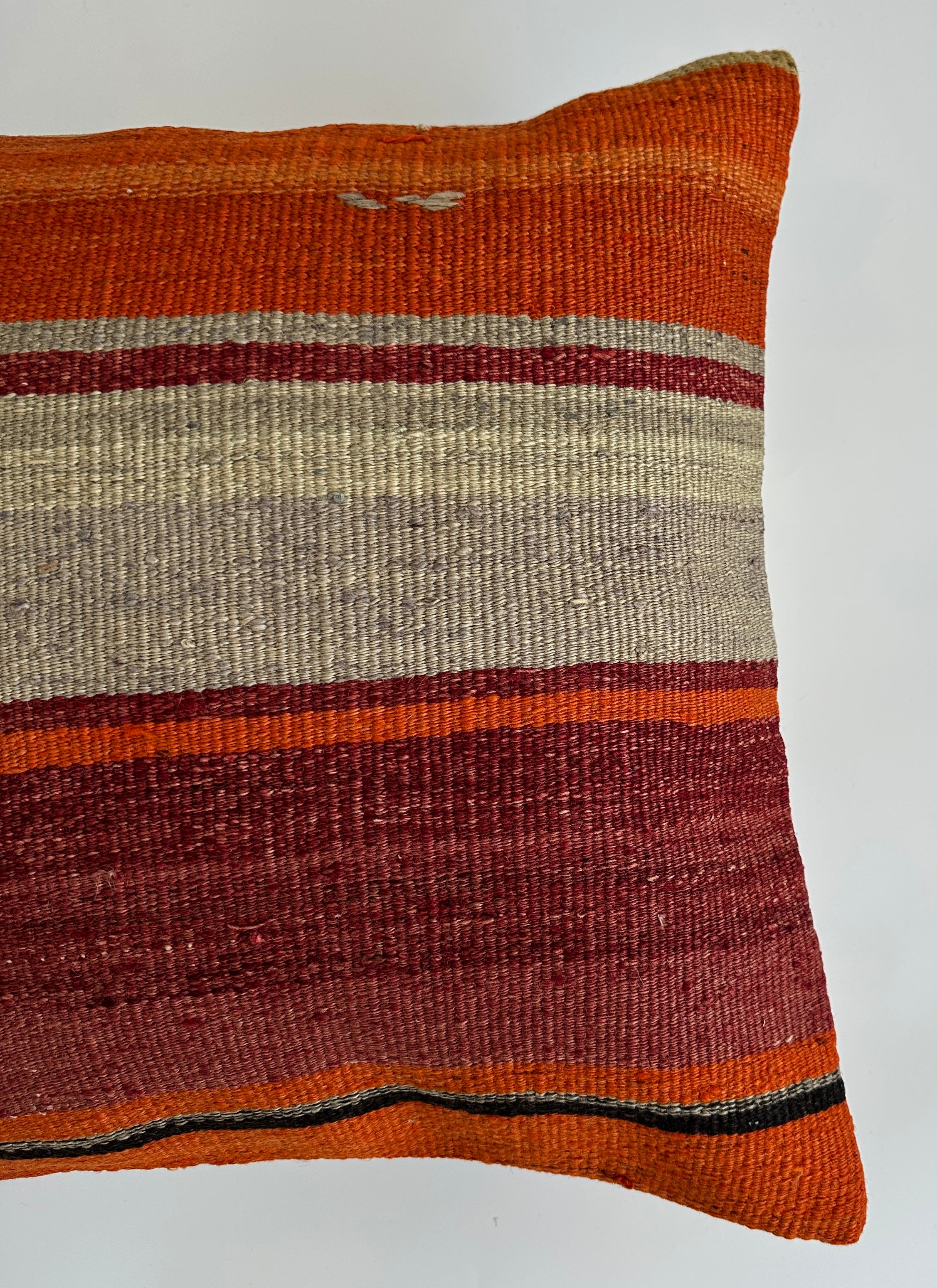 Handmade Multicolour Striped Turkish Rug Cushion Cover 18''x18'' / 46x46 CM