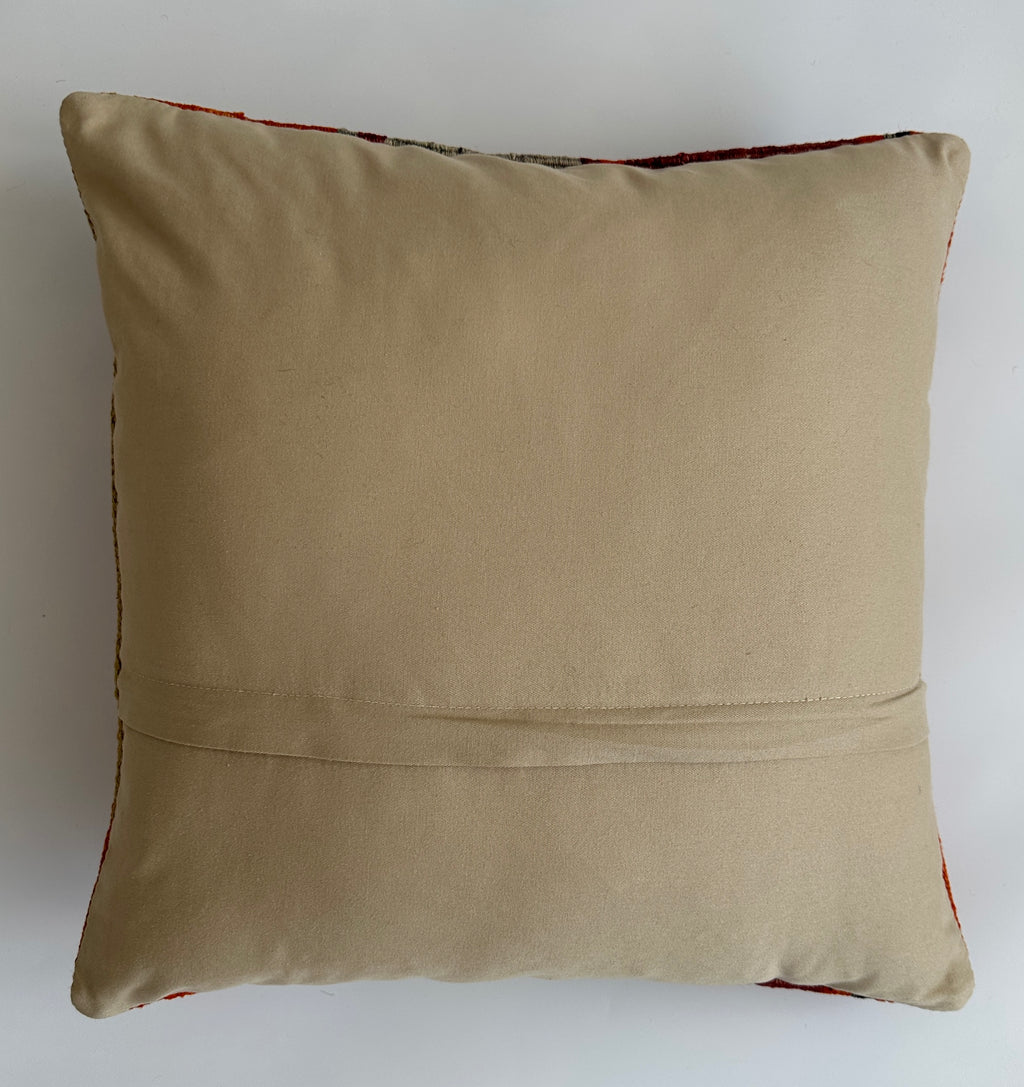 Handmade Multicolour Striped Turkish Rug Cushion Cover 18''x18'' / 46x46 CM