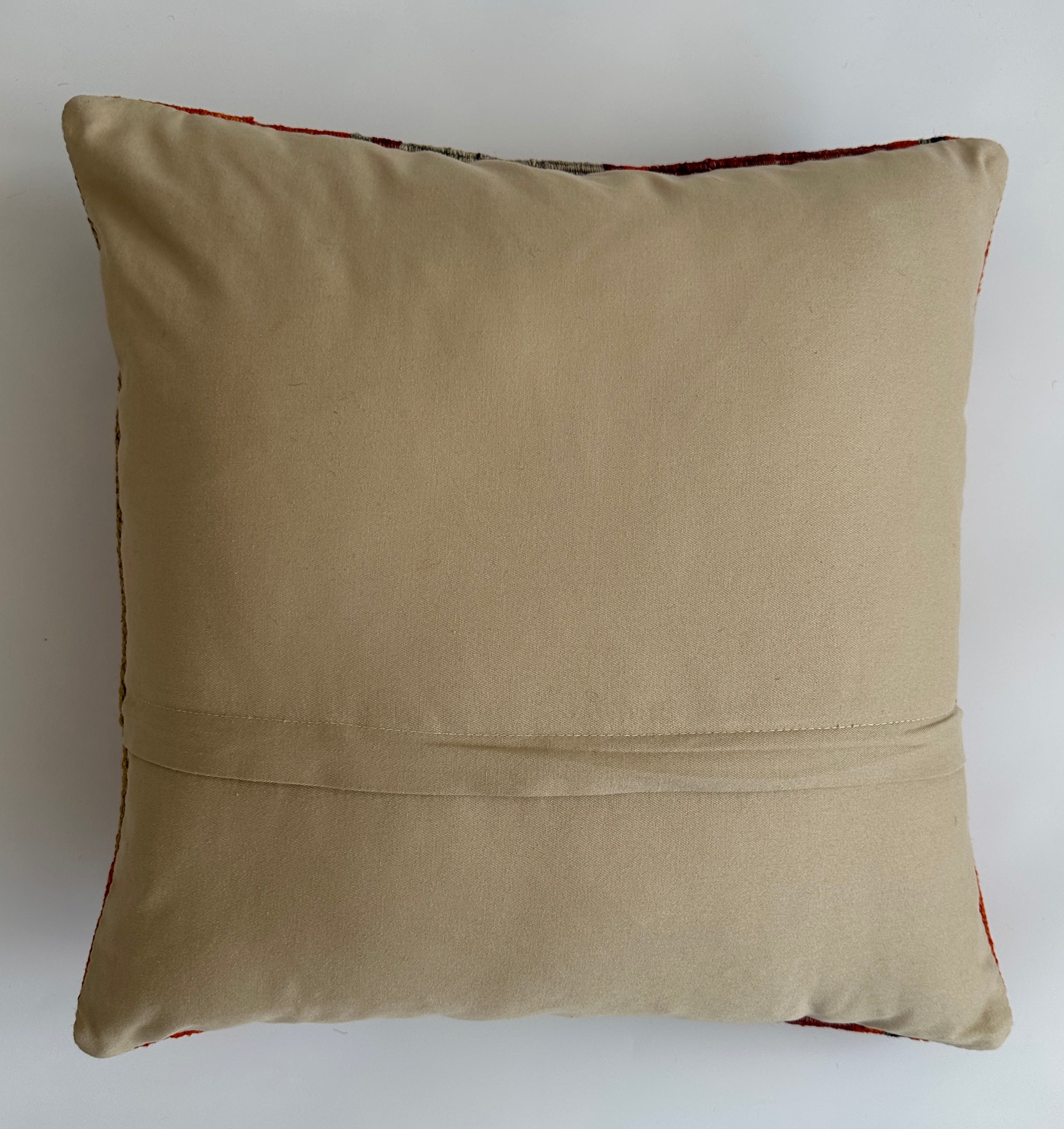 Handmade Multicolour Striped Turkish Rug Cushion Cover 18''x18'' / 46x46 CM