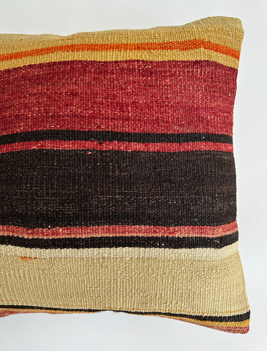 Handmade Multicolour Striped Turkish Rug Cushion Cover 18''x18'' / 46x46 CM