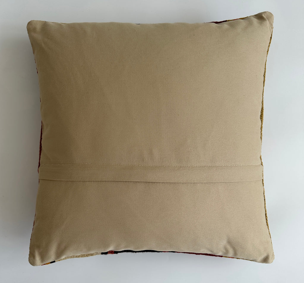 Handmade Multicolour Striped Turkish Rug Cushion Cover 18''x18'' / 46x46 CM