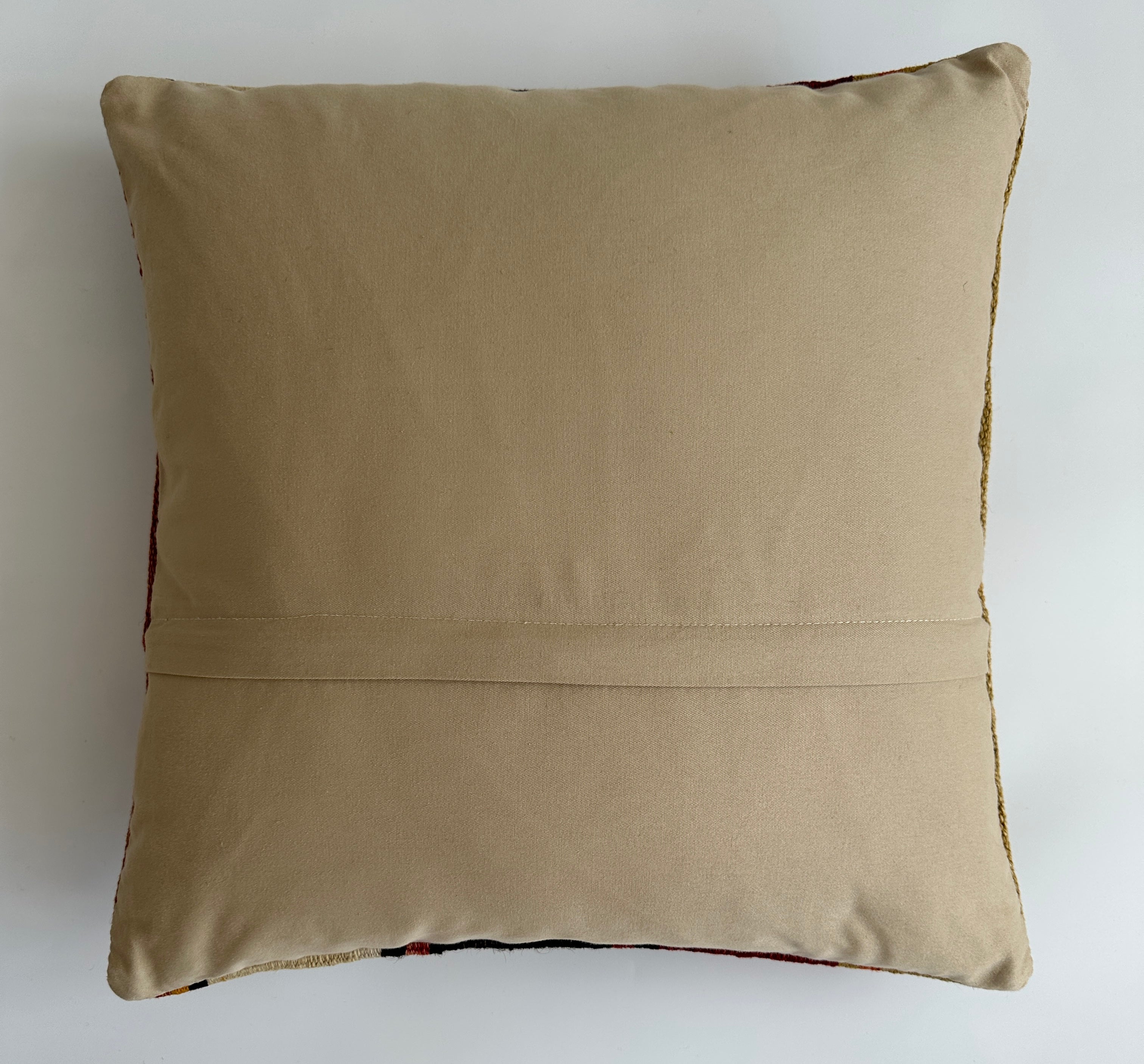 Handmade Multicolour Striped Turkish Rug Cushion Cover 18''x18'' / 46x46 CM