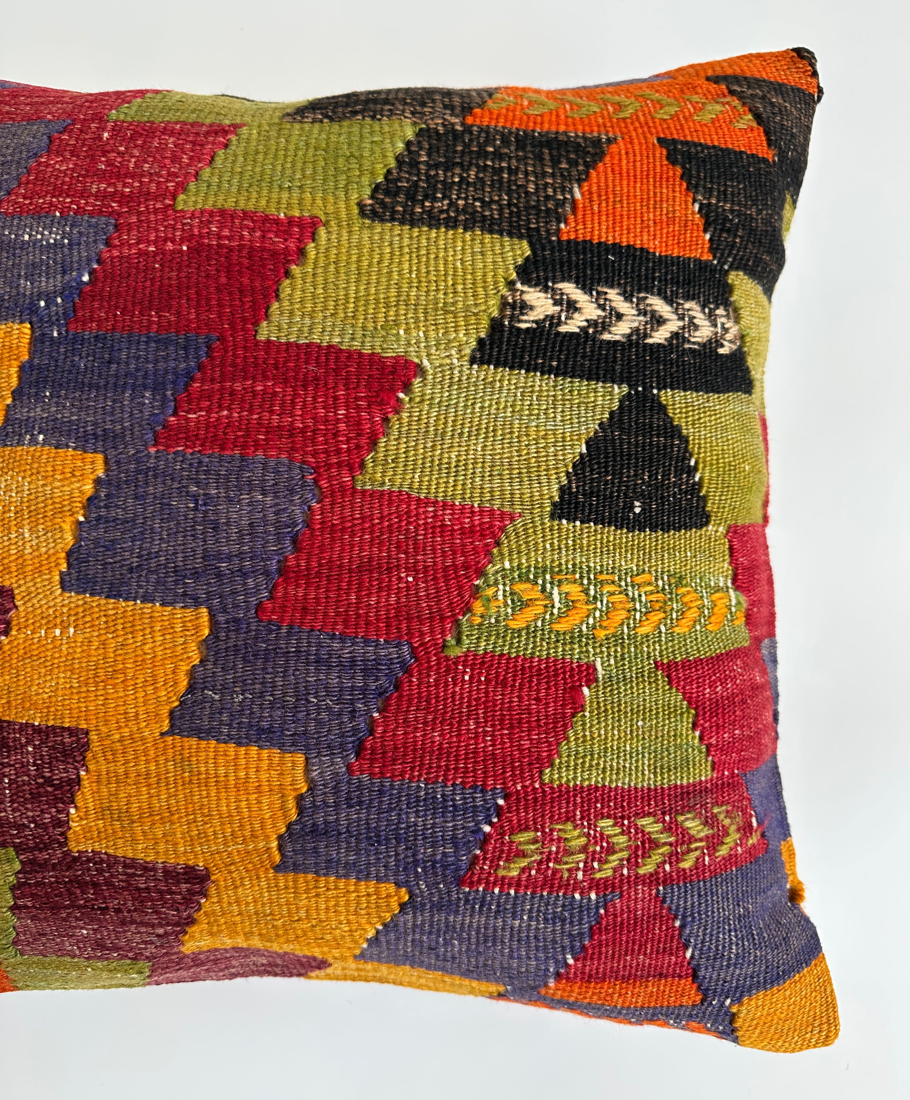 Handmade Multicolour Turkish Rug Cushion Cover 18''x18'' / 45x45 CM