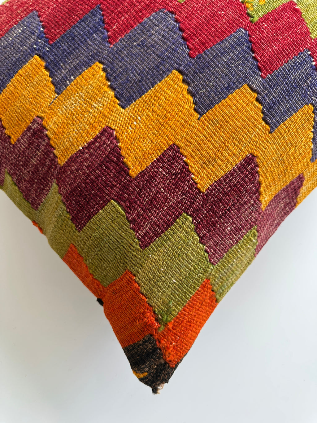 Handmade Multicolour Turkish Rug Cushion Cover 18''x18'' / 45x45 CM