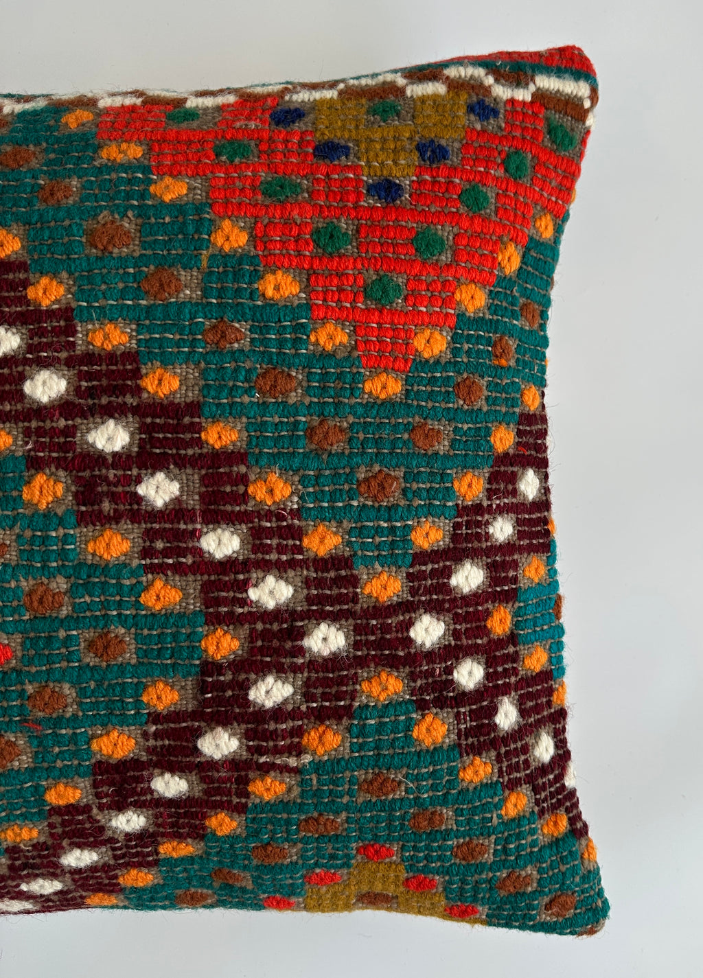 Handmade Multicolour Turkish Rug Cushion Cover 18''x18'' / 45x44 CM