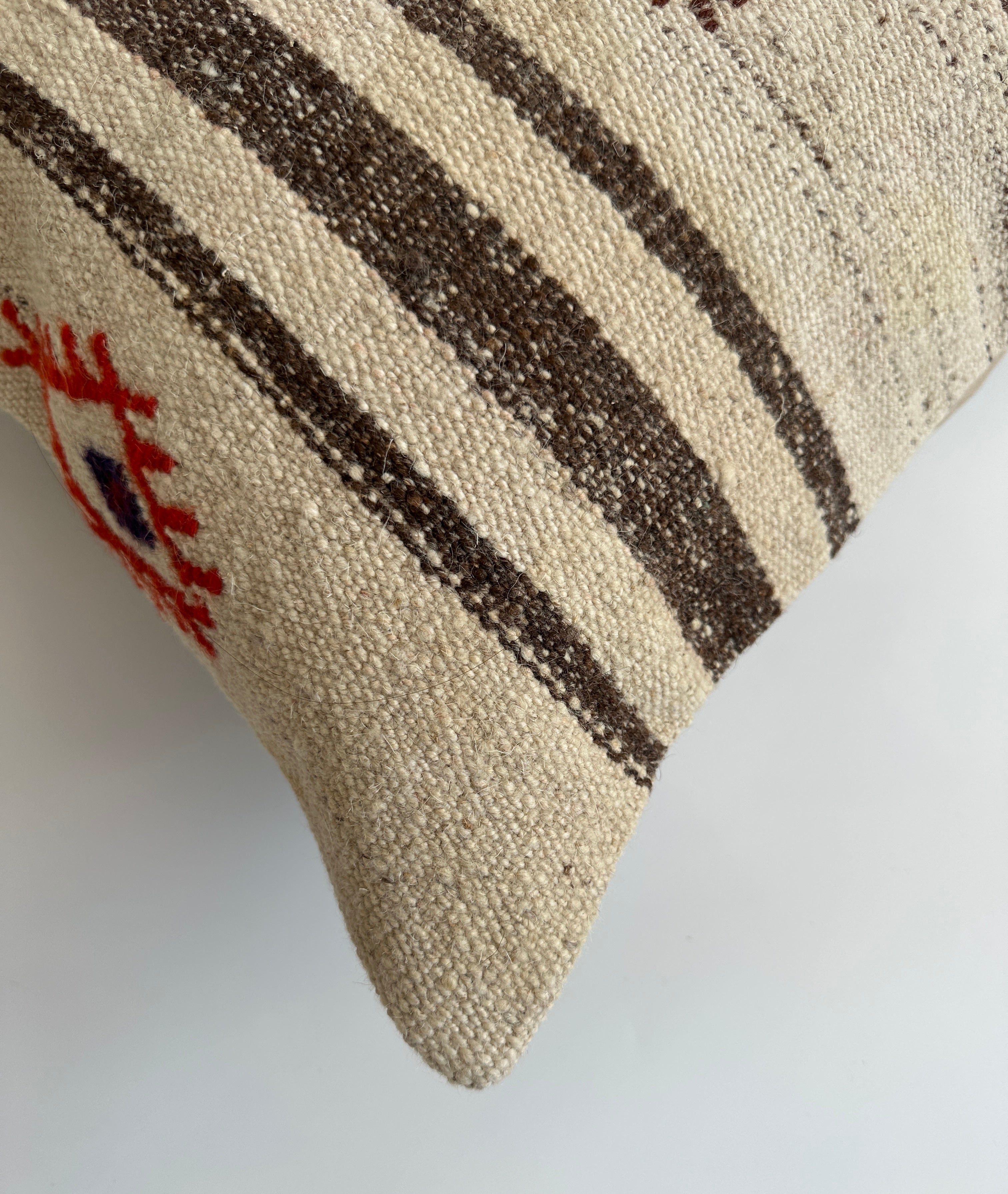 Handmade Textured Grey Turkish Rug Cushion Cover 18''x18'' / 45x44 CM