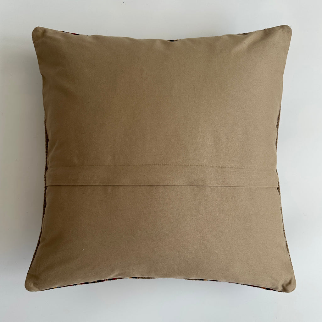 Handmade Multicolour Striped Turkish Rug Cushion Cover 18''x18'' / 46x45 CM