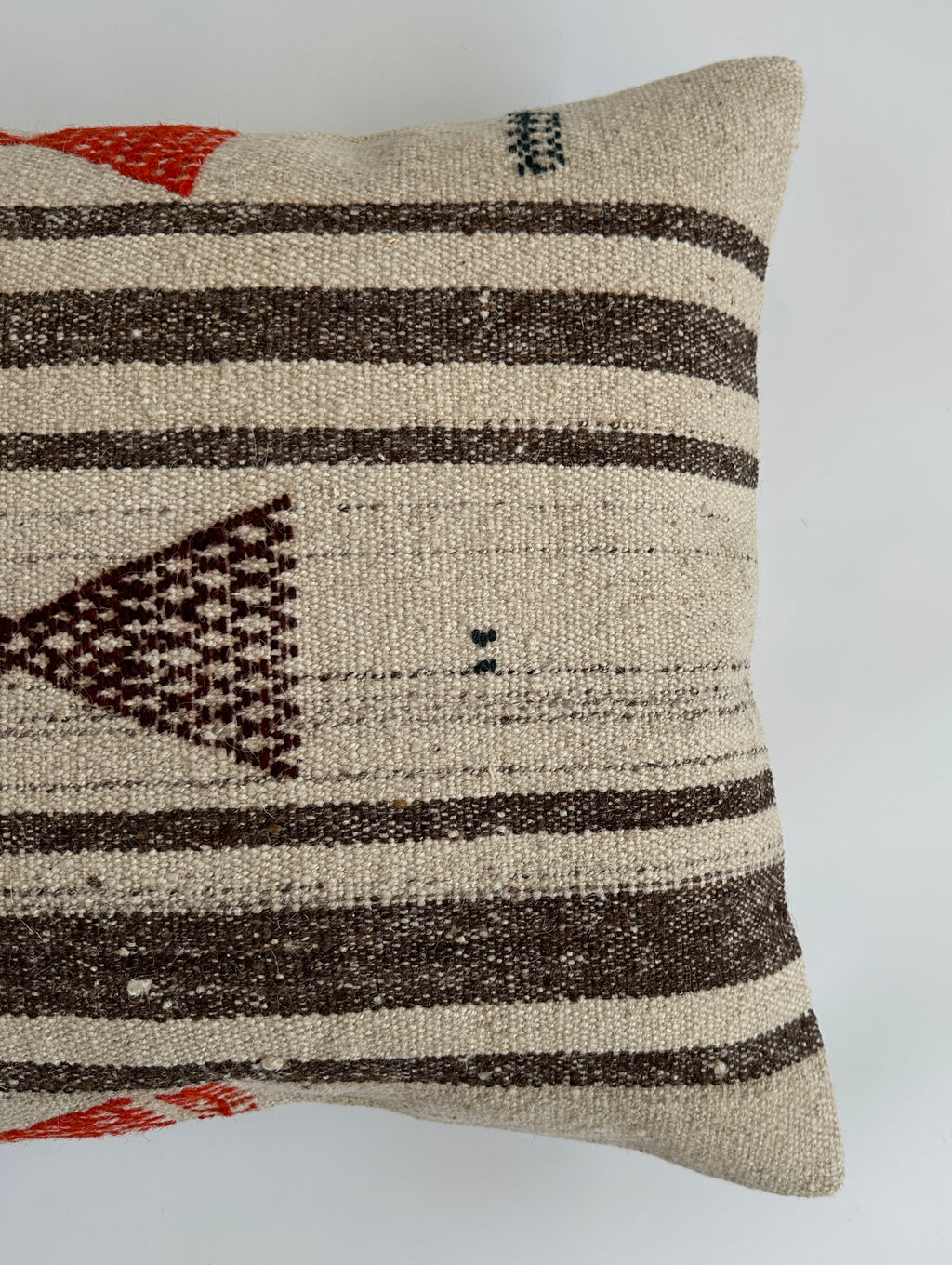 Handmade Multicolour Striped Turkish Rug Cushion Cover 18''x18'' / 46x46 CM