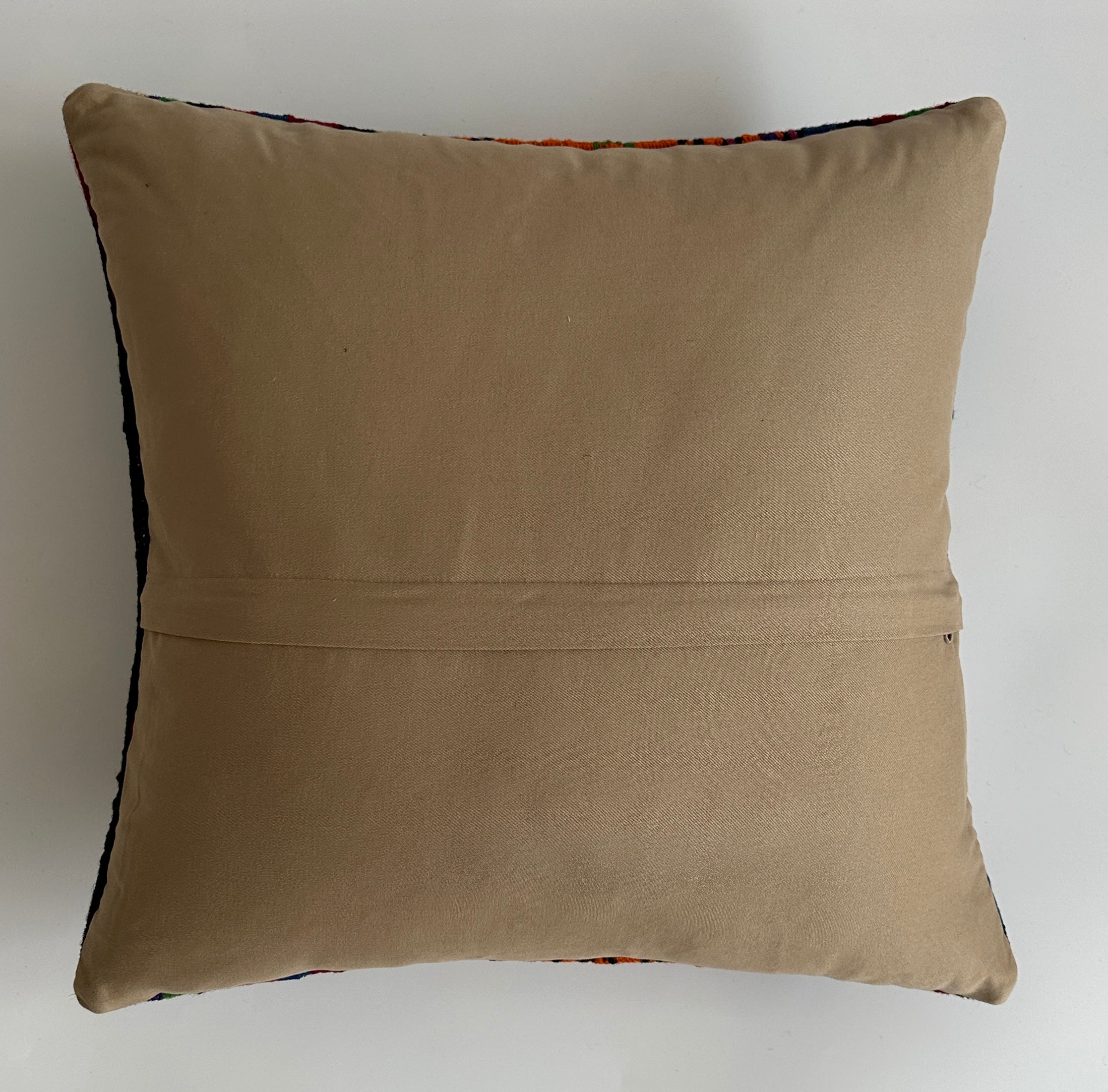 Handmade Multicolour Striped Turkish Rug Cushion Cover 18''x18'' / 44x44 CM