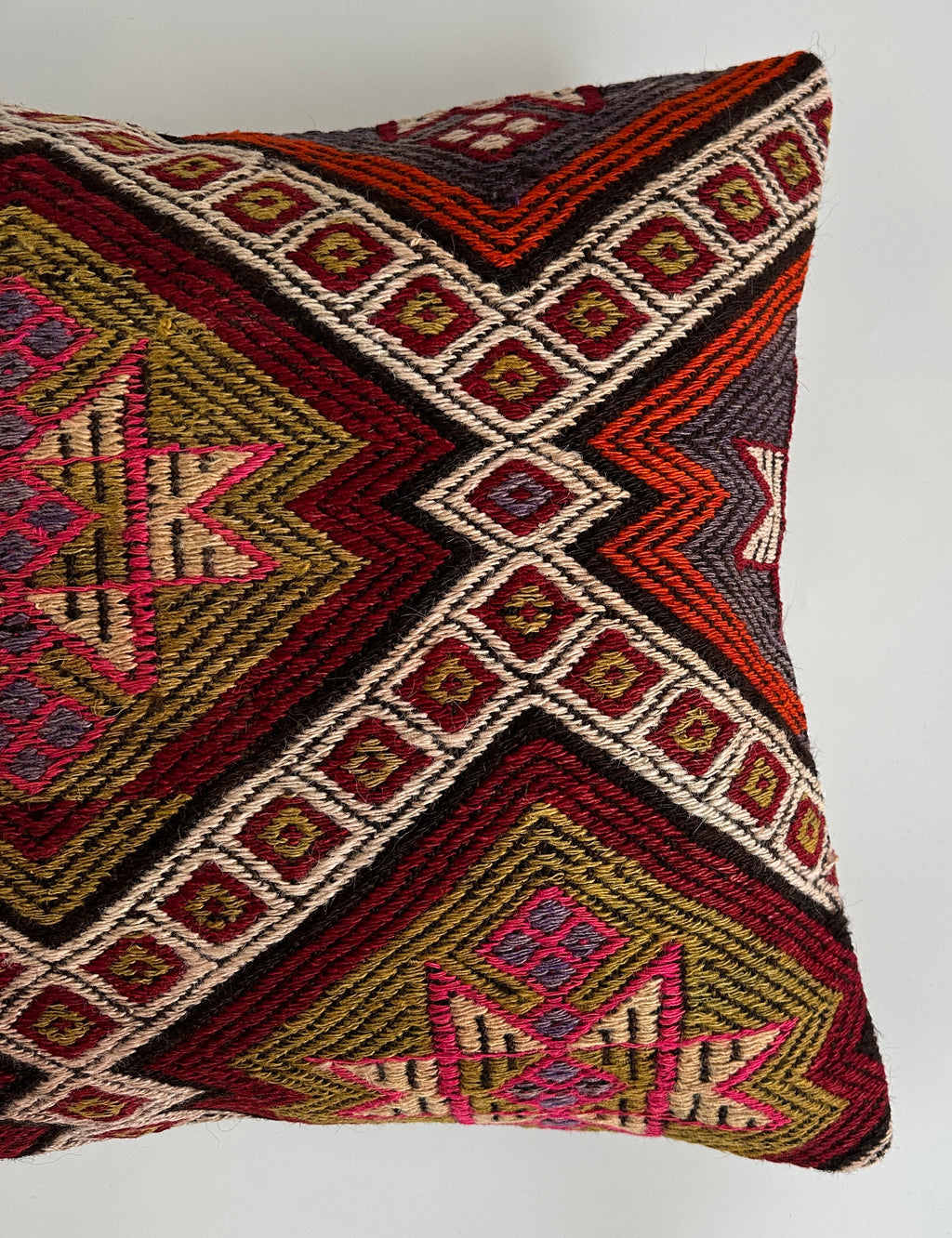 Handmade Multicolour Turkish Rug Cushion Cover 18''x18'' / 45x44 CM