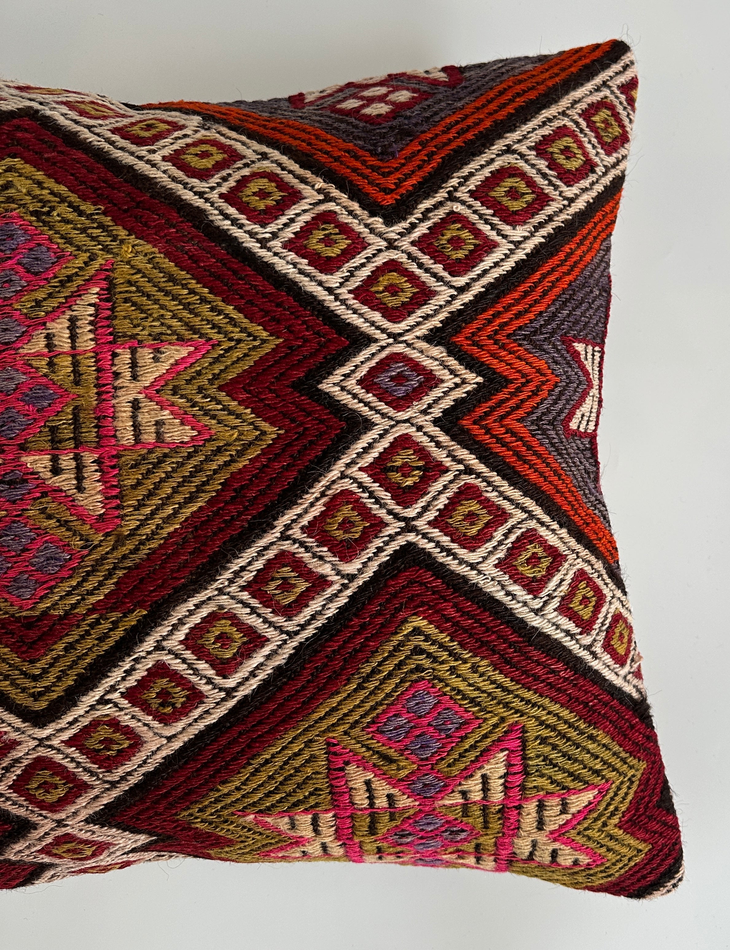 Handmade Multicolour Turkish Rug Cushion Cover 18''x18'' / 45x44 CM