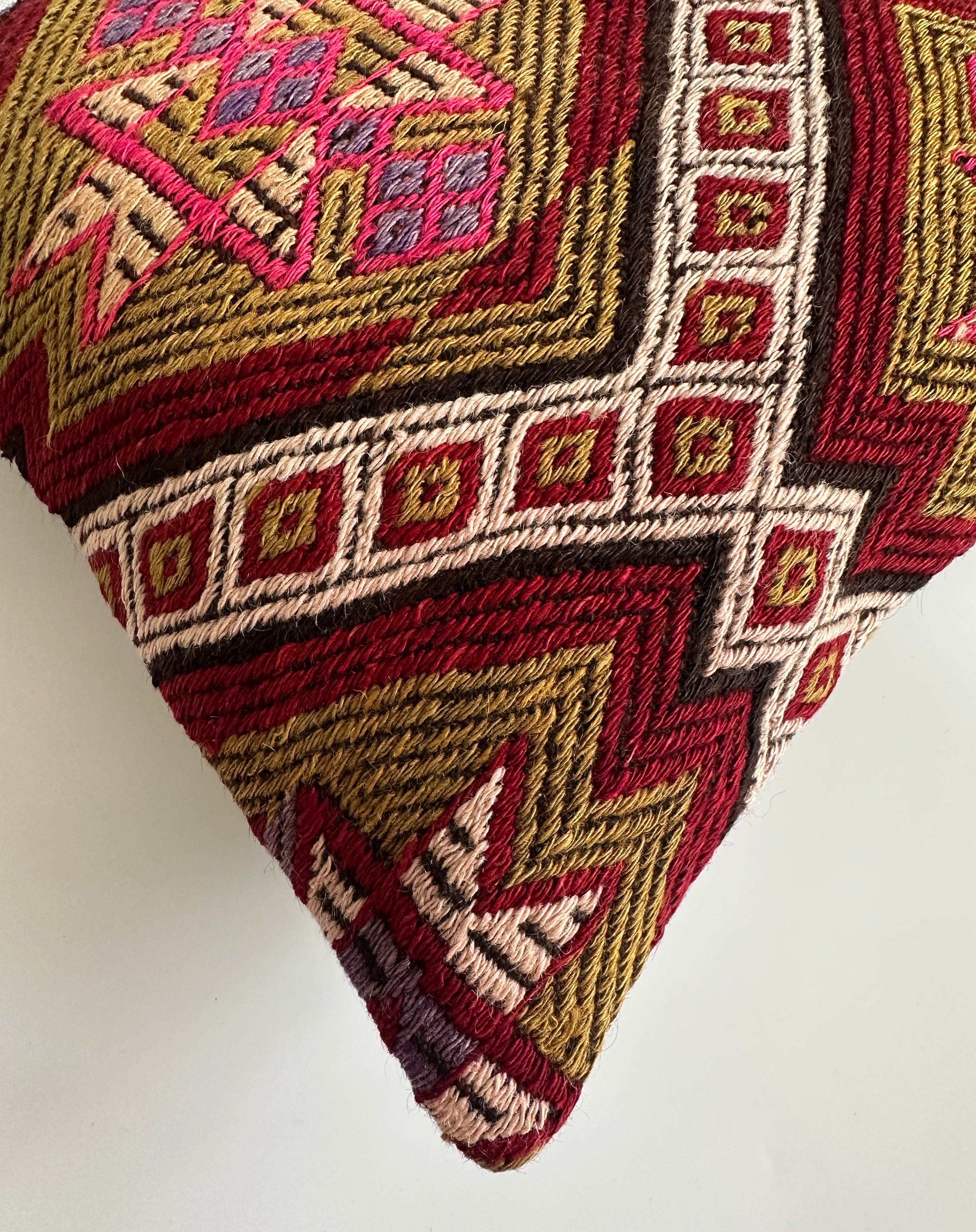 Handmade Multicolour Turkish Rug Cushion Cover 18''x18'' / 45x44 CM