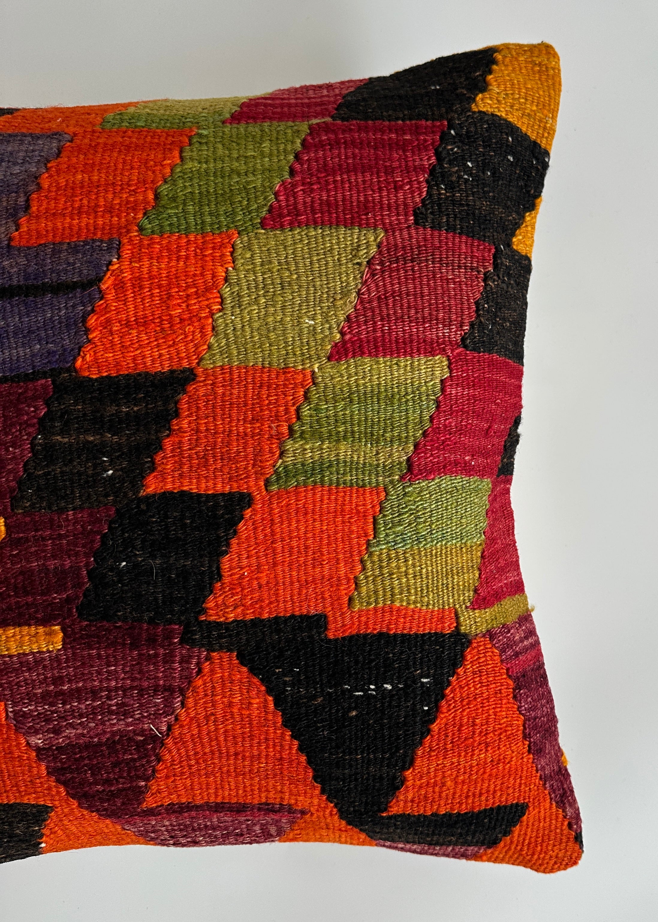 Handmade Multicolour Turkish Rug Cushion Cover 18''x18'' / 45x45 CM