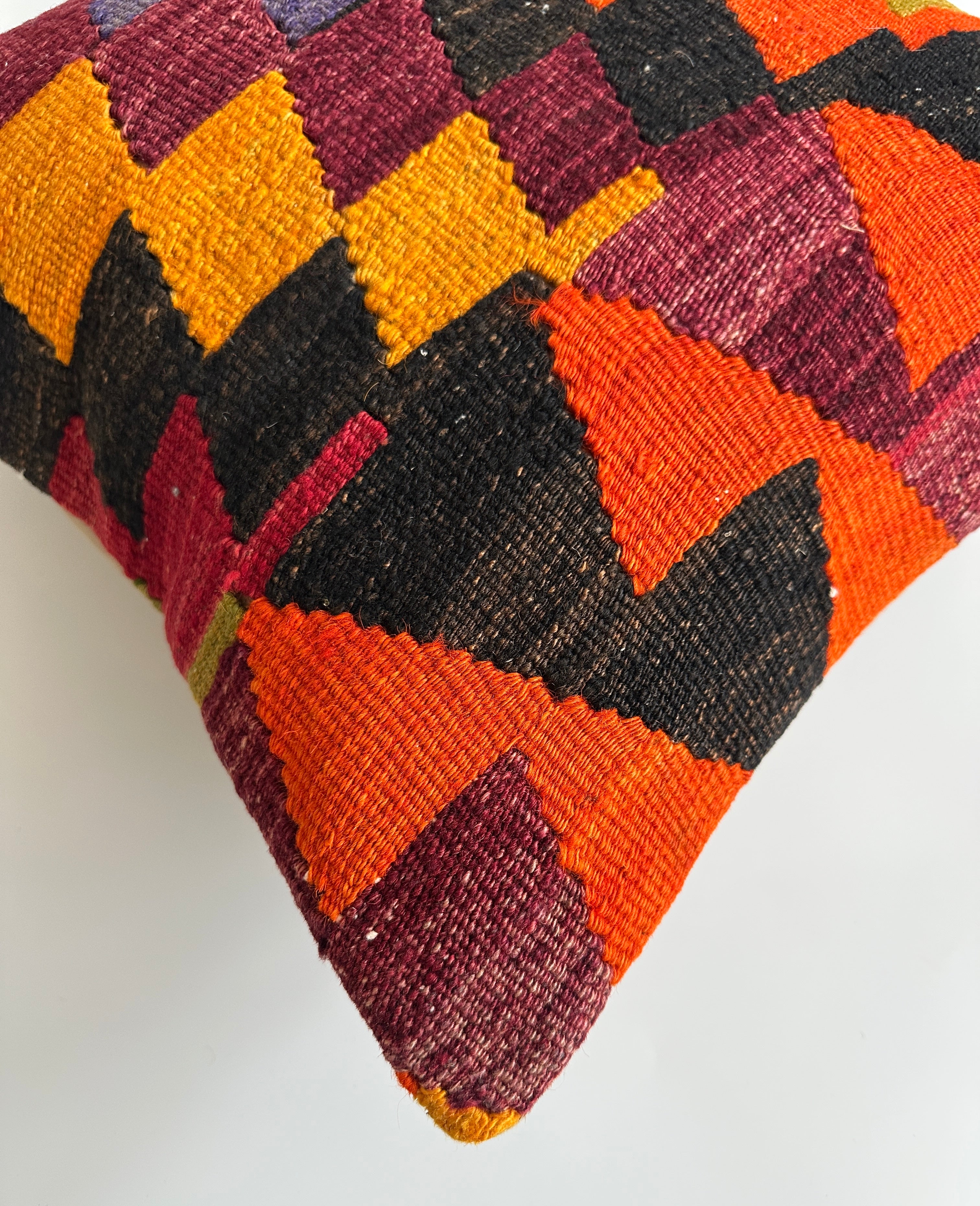 Handmade Multicolour Turkish Rug Cushion Cover 18''x18'' / 45x45 CM