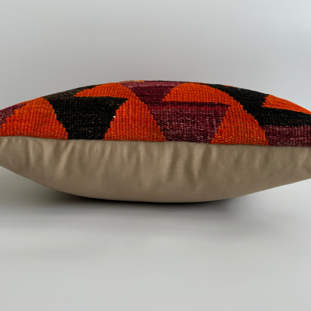 Handmade Multicolour Turkish Rug Cushion Cover 18''x18'' / 45x45 CM