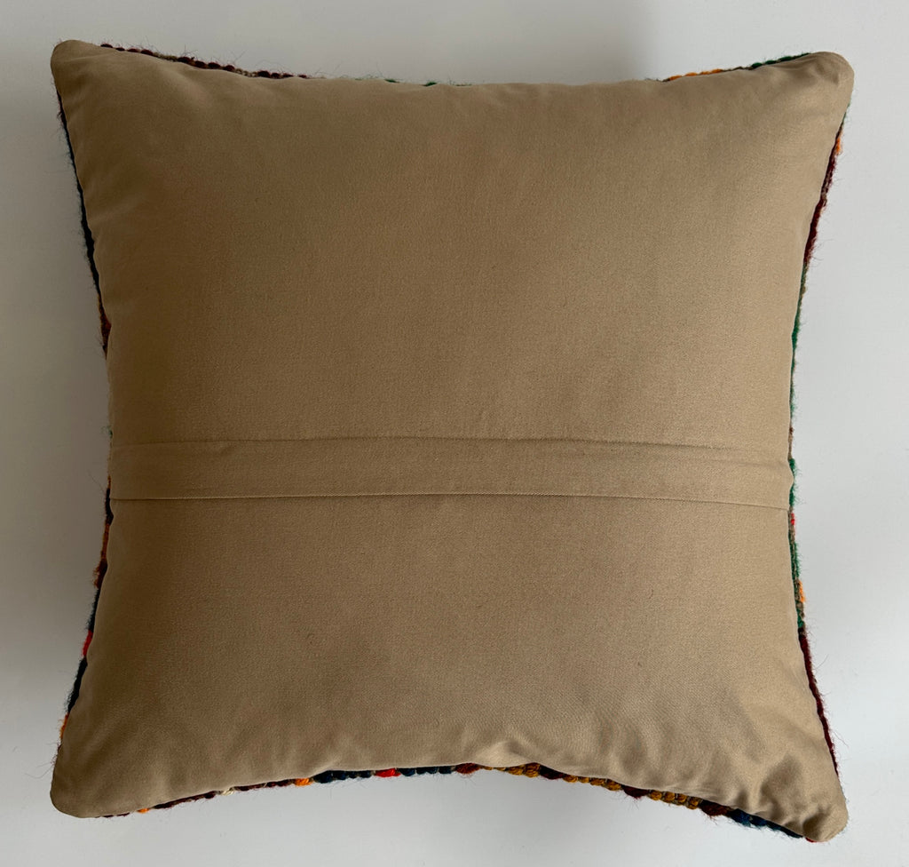 Handmade Multicolour Turkish Rug Cushion Cover 18''x18'' / 45x45 CM