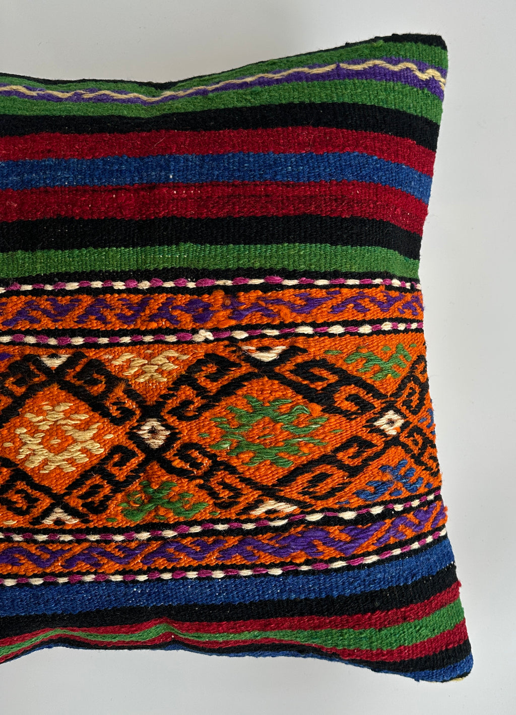 Handmade Multicolour Turkish Rug Cushion Cover 18''x18'' / 45x45 CM